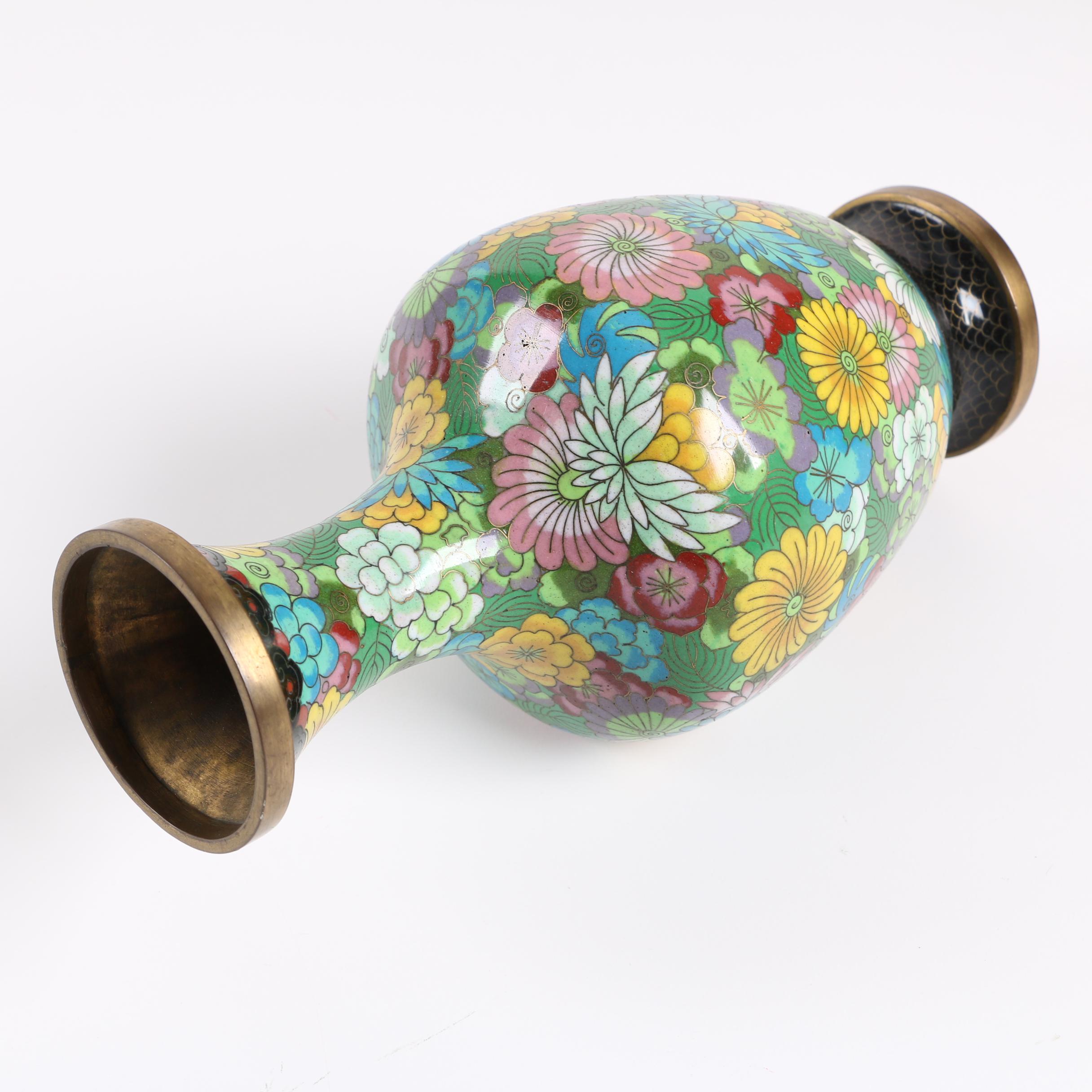 Chinese Floral Cloisonné Vase