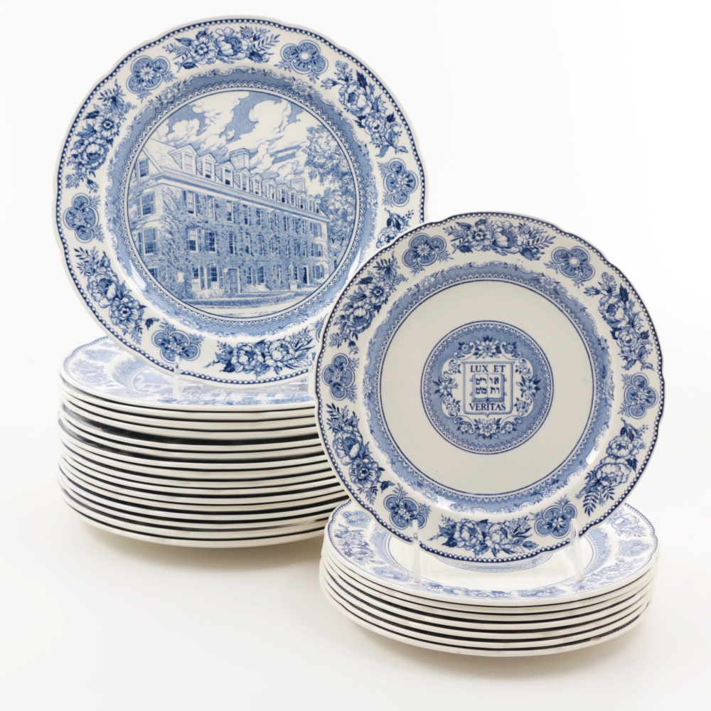 Collection of Vintage Pictorial Wedgwood "Yale" Tableware