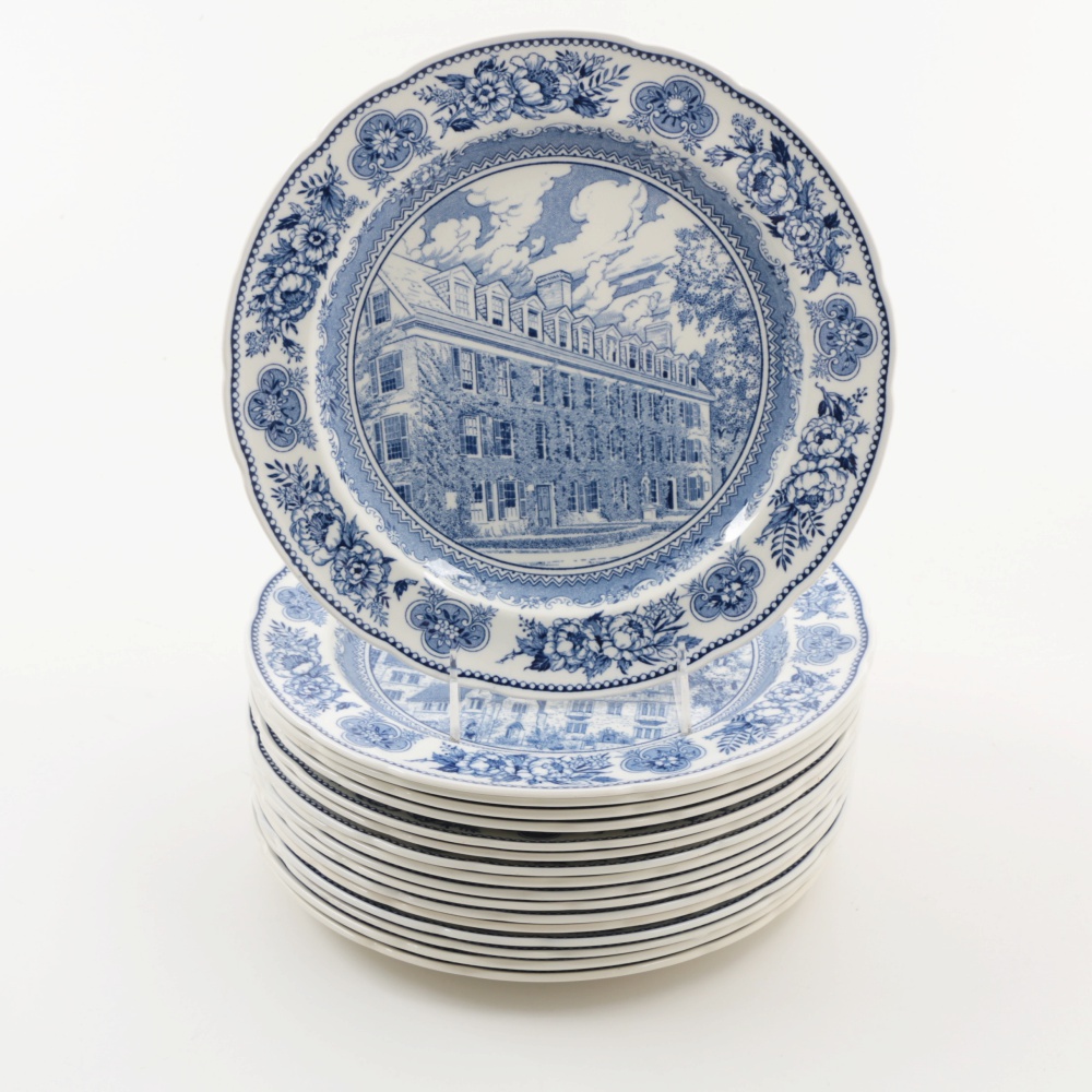 Collection of Vintage Pictorial Wedgwood "Yale" Tableware