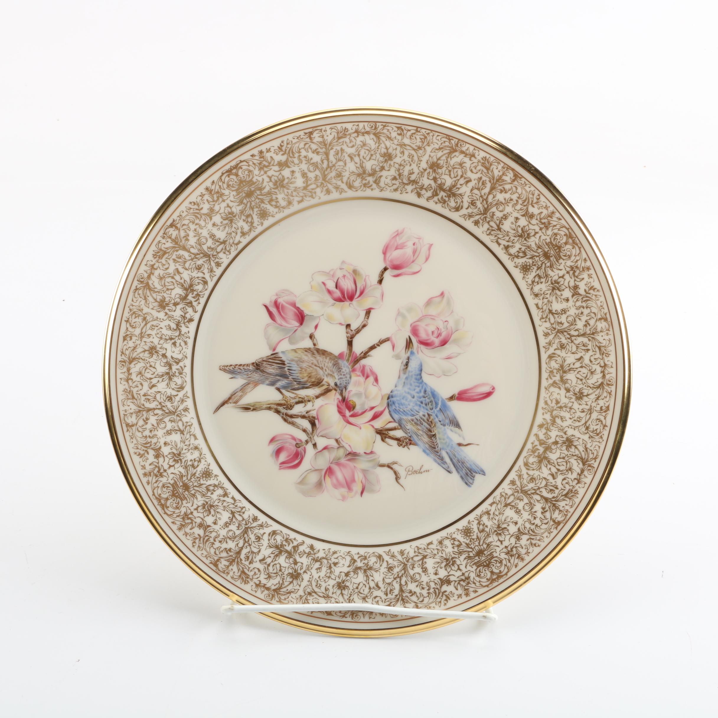 1972 Lenox Limited Edition Boehm Birds "Mountain Bluebird" Collector Plate