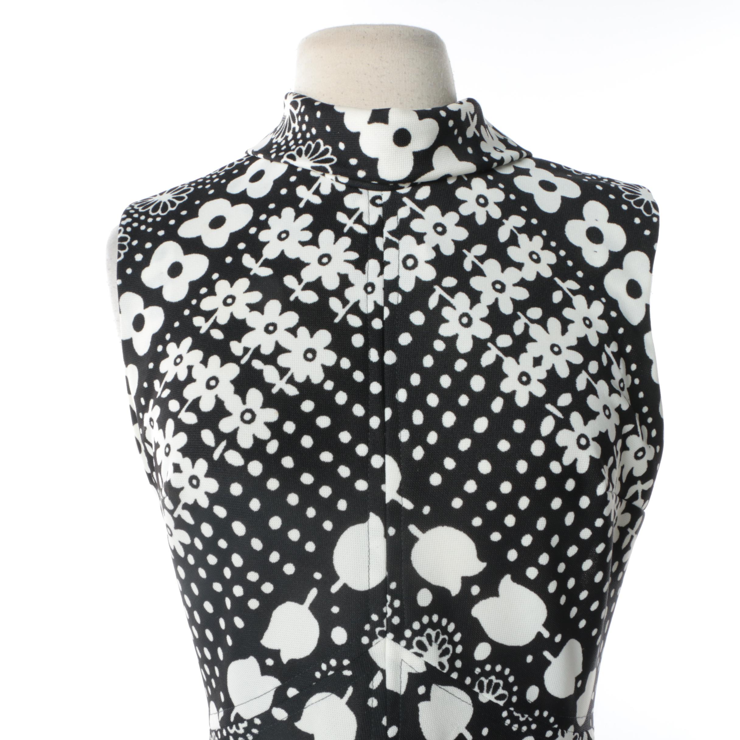 Women's Vintage Black and White Patterned Dresses