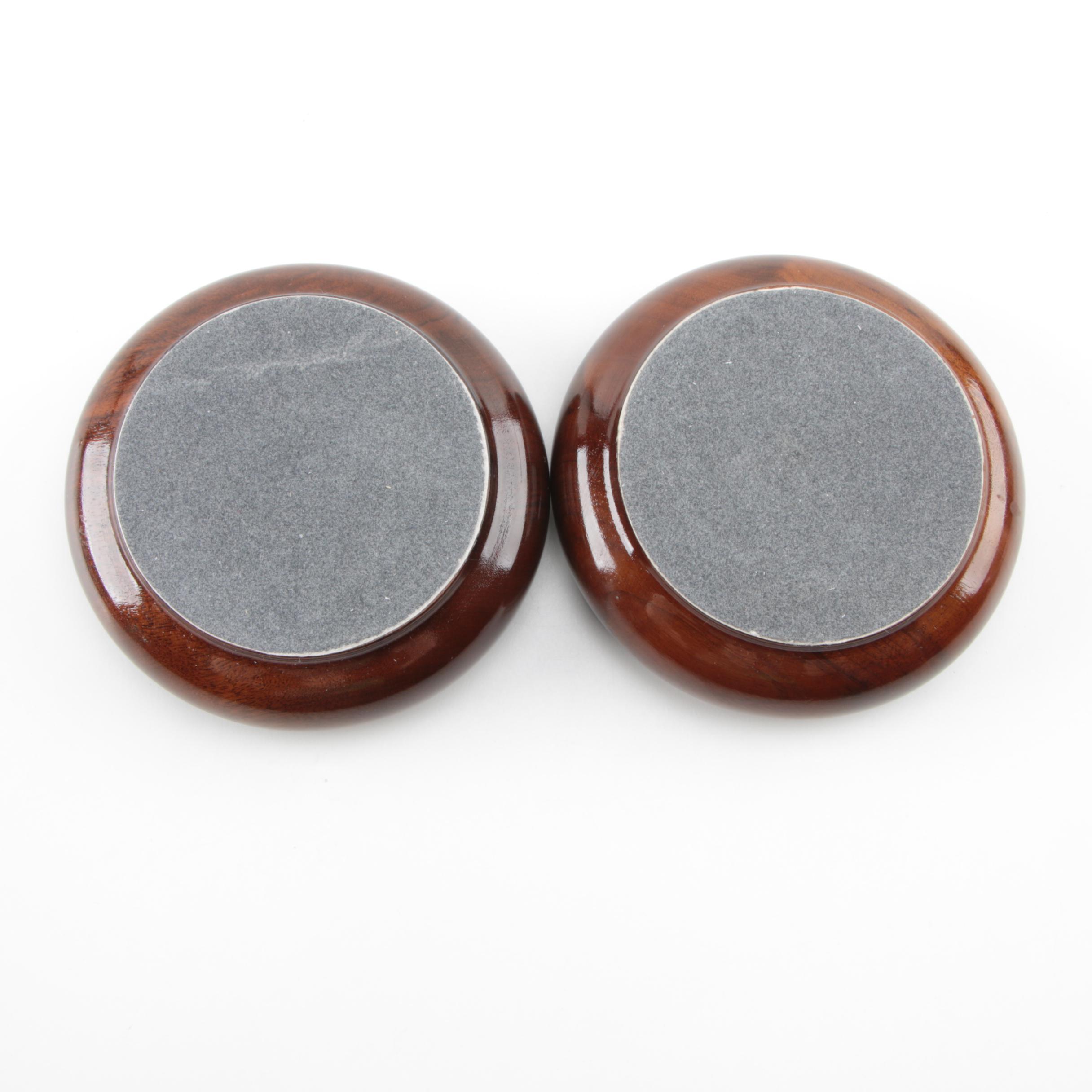 Brazilian Style Wooden Jewelry Boxes with Agate Inlay