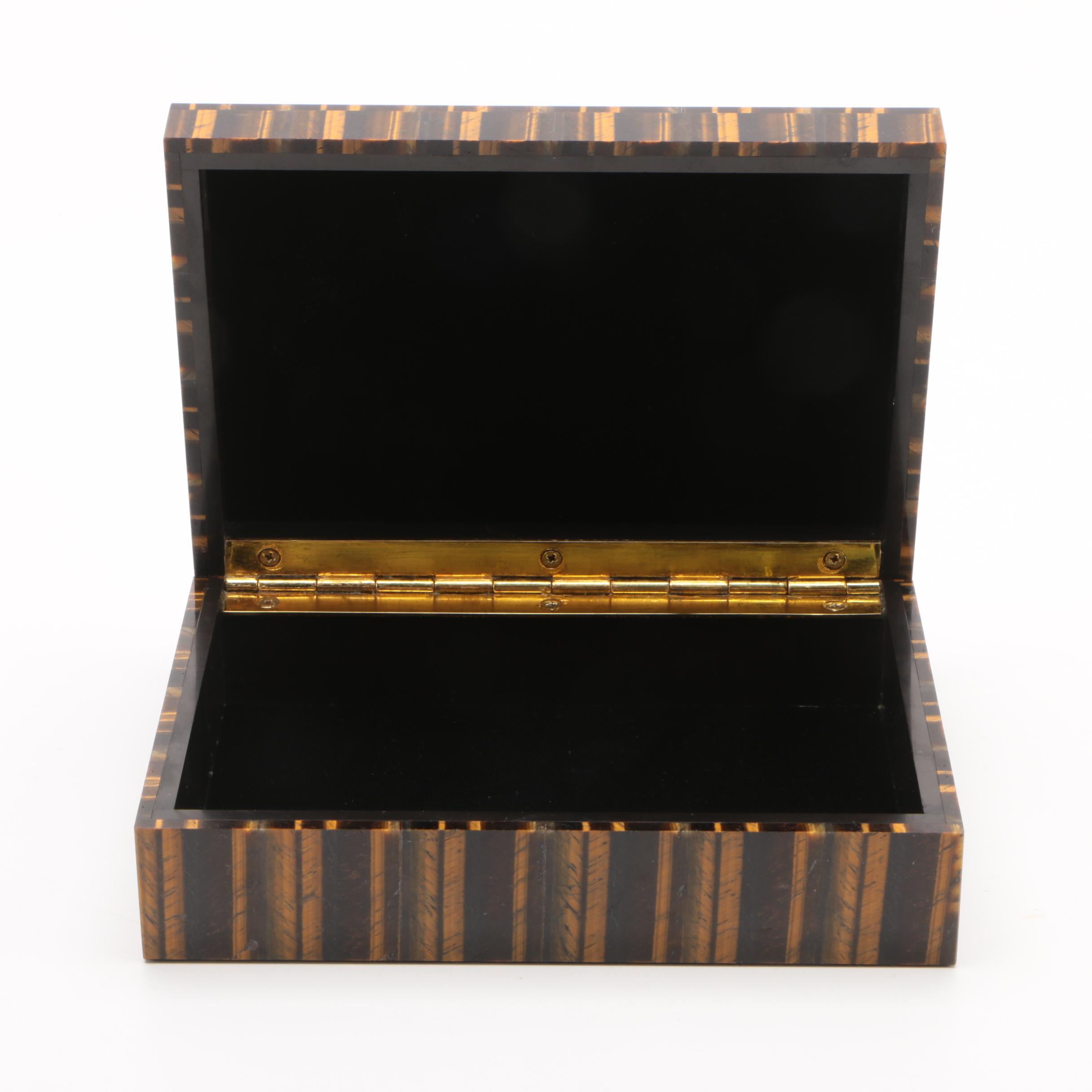 Polished Tiger's Eye Decorative Box