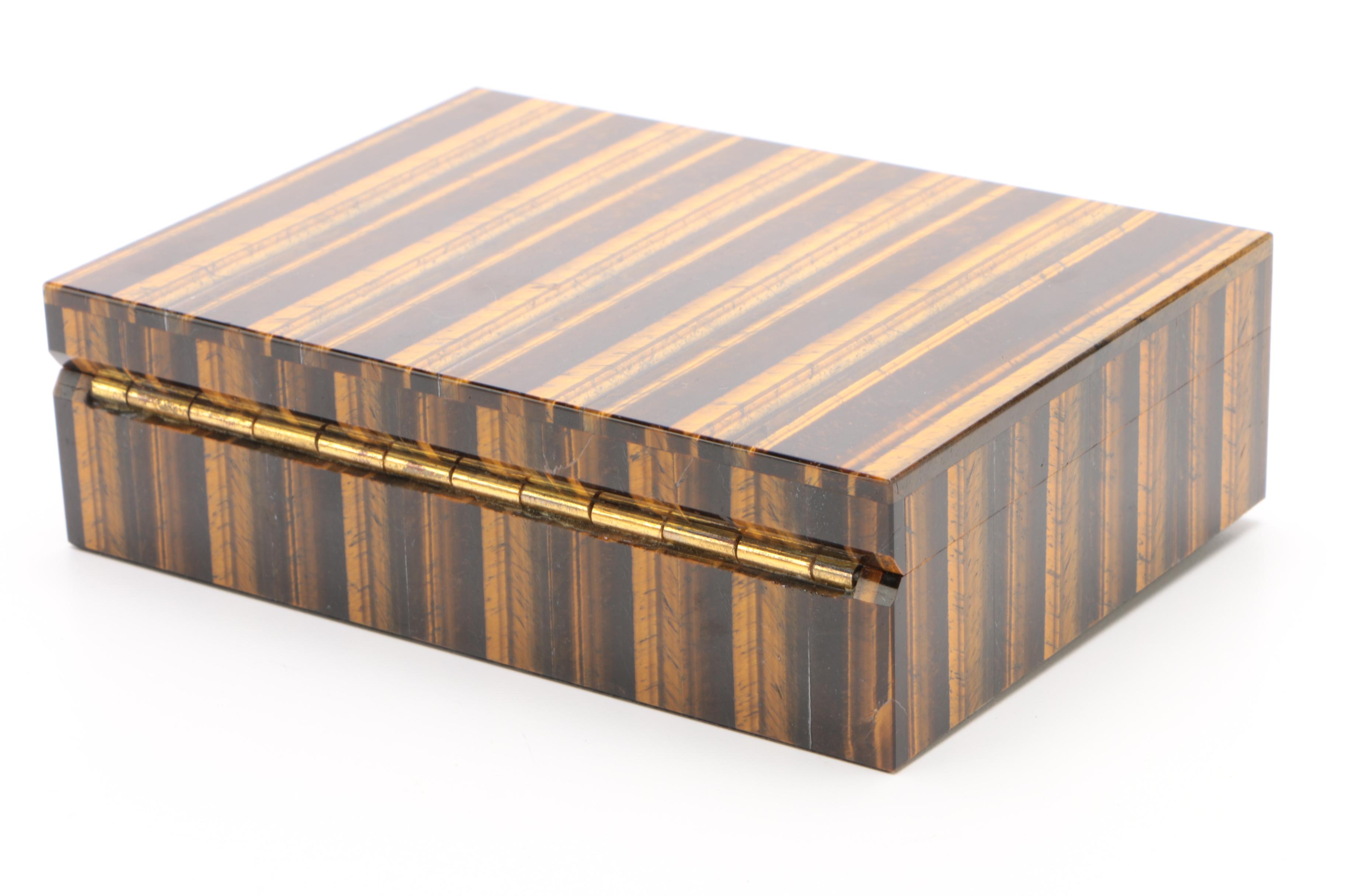 Polished Tiger's Eye Decorative Box