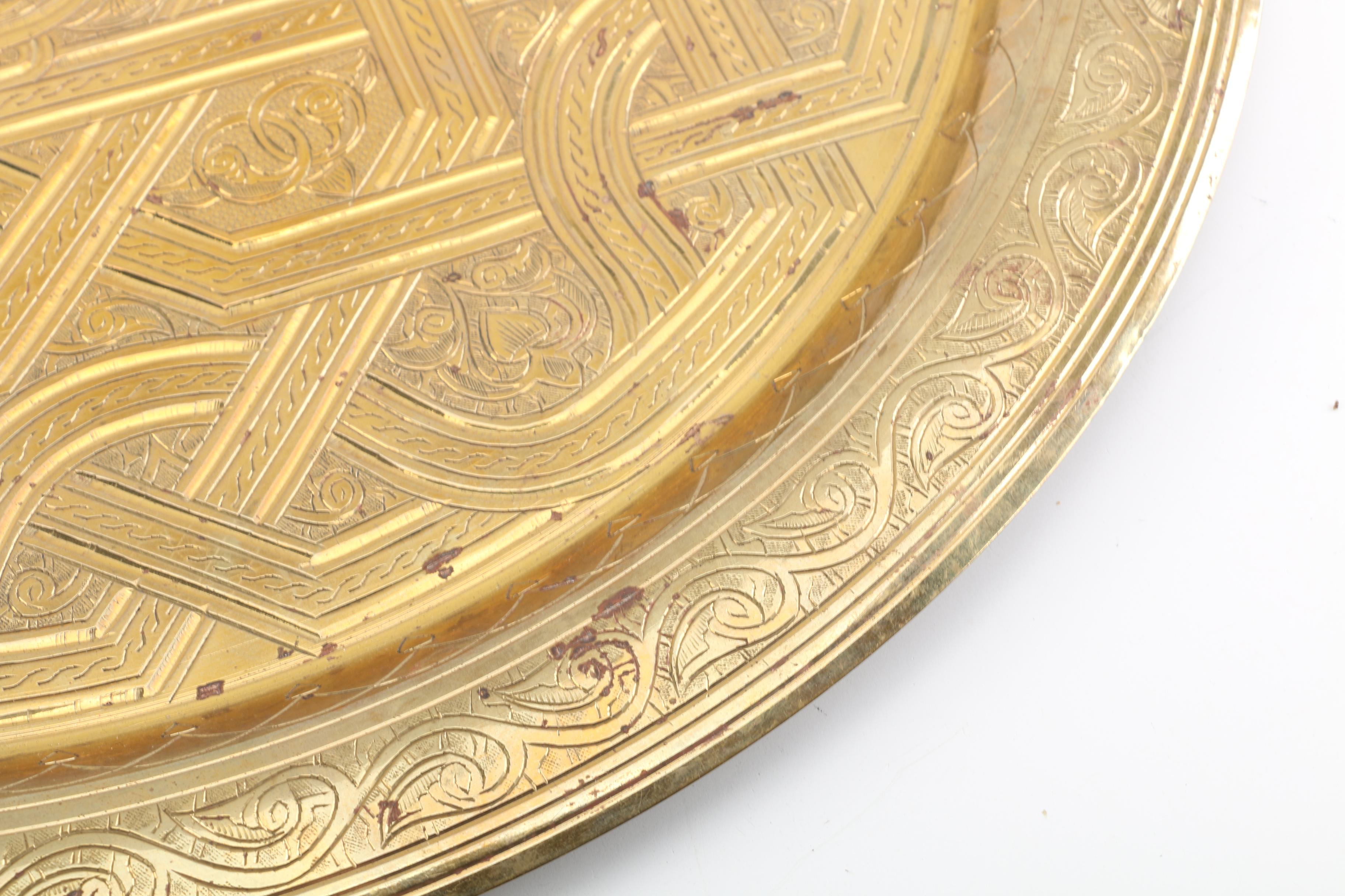 Brass Planter and Etched Tray