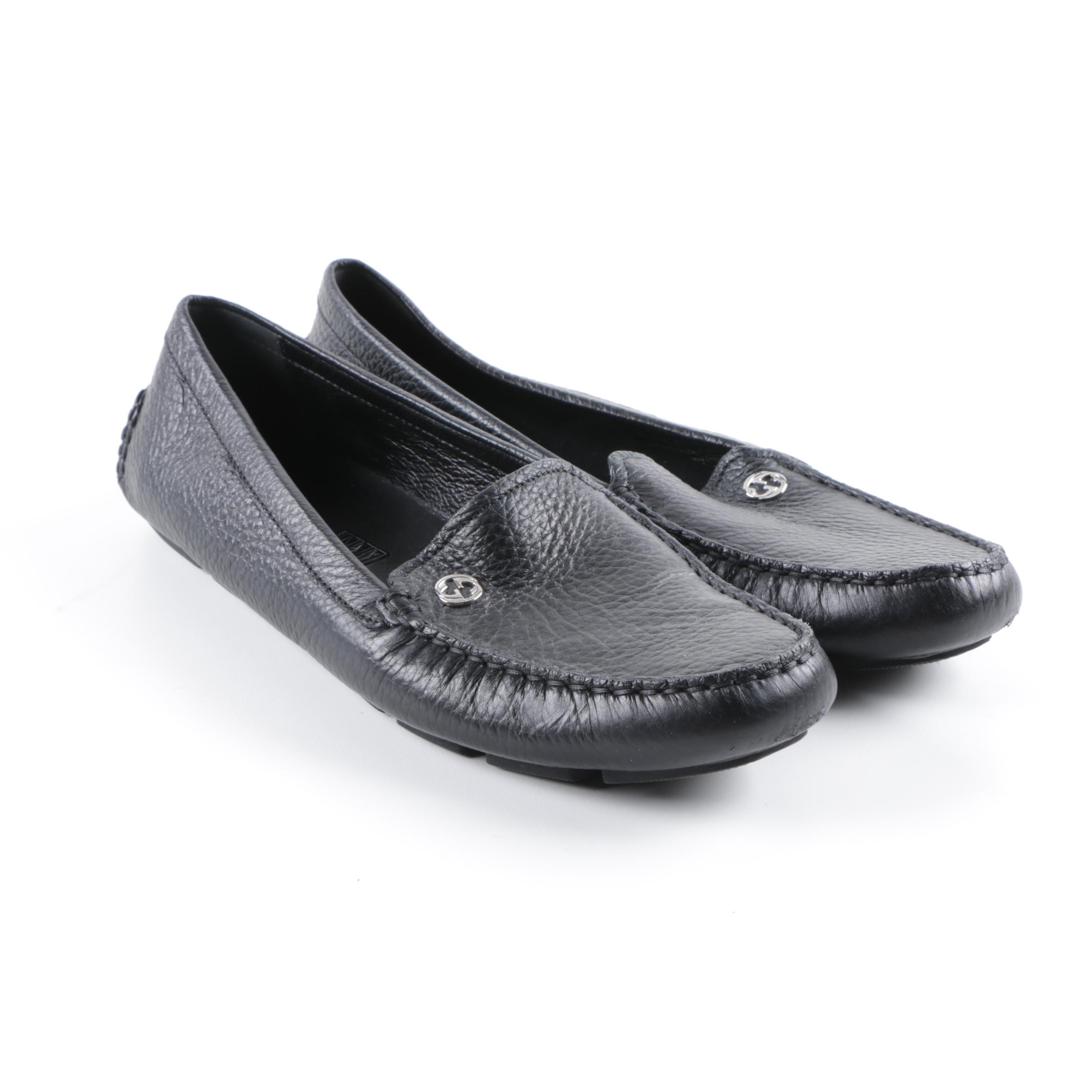 Women's Gucci Black Leather Loafers