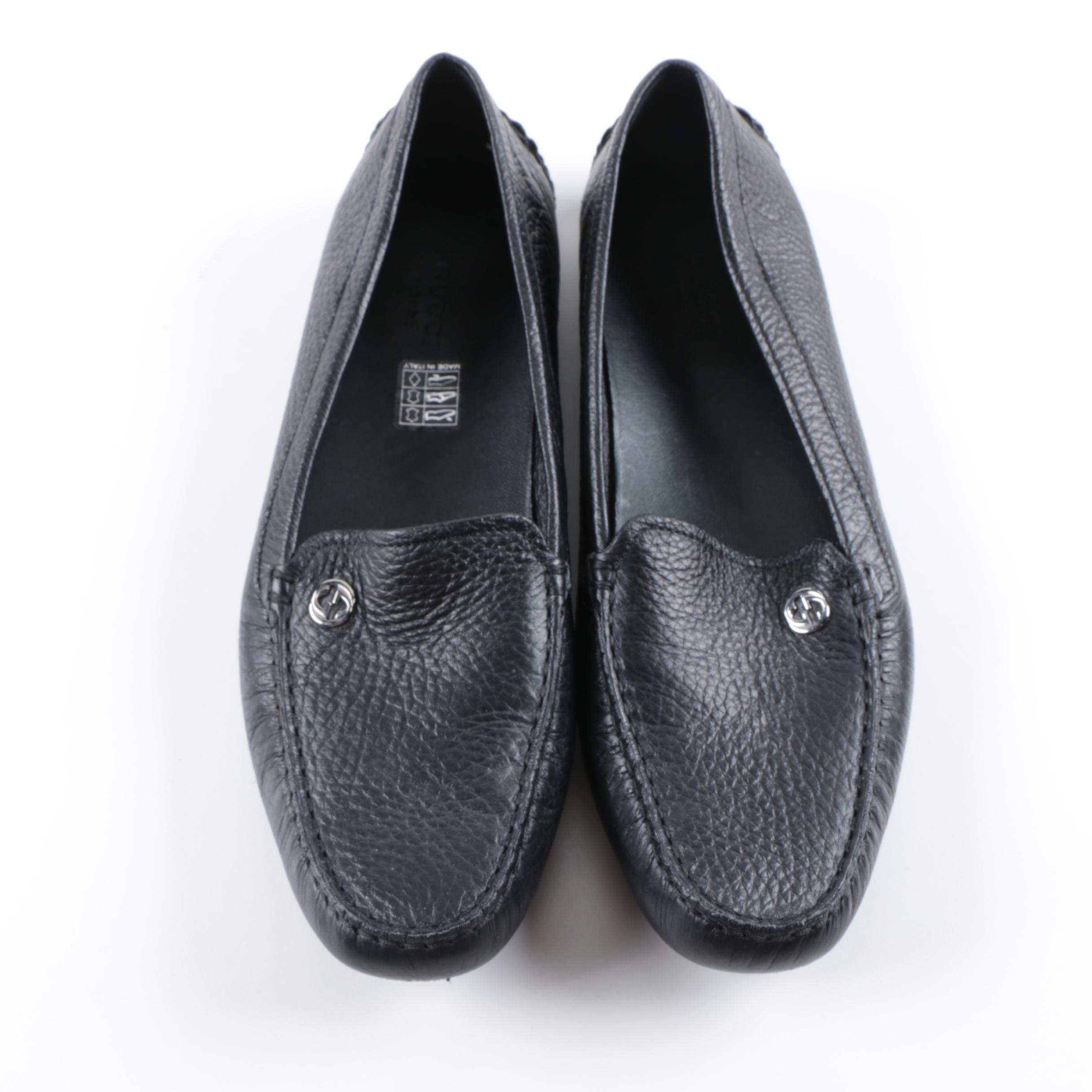 Women's Gucci Black Leather Loafers