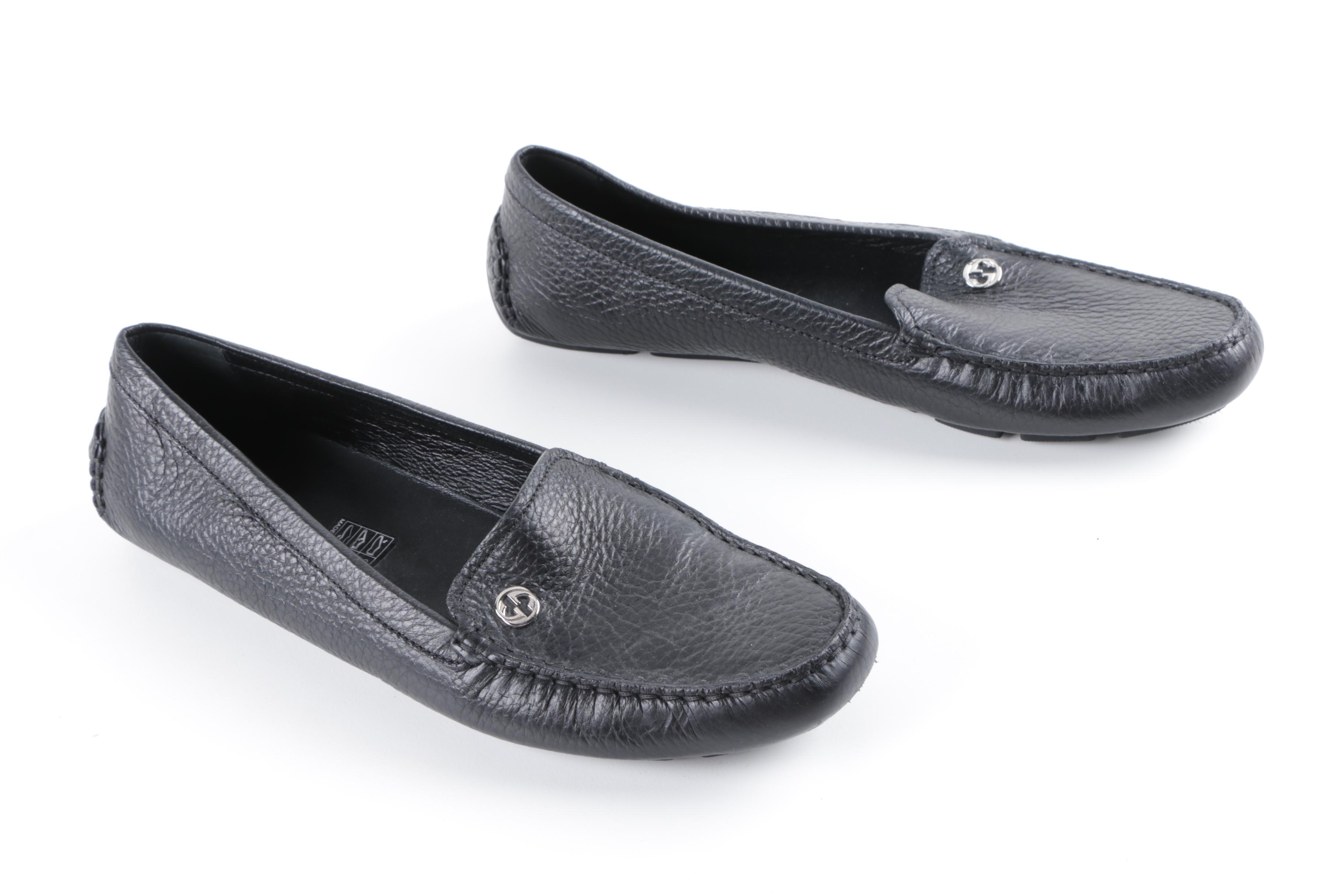 Women's Gucci Black Leather Loafers