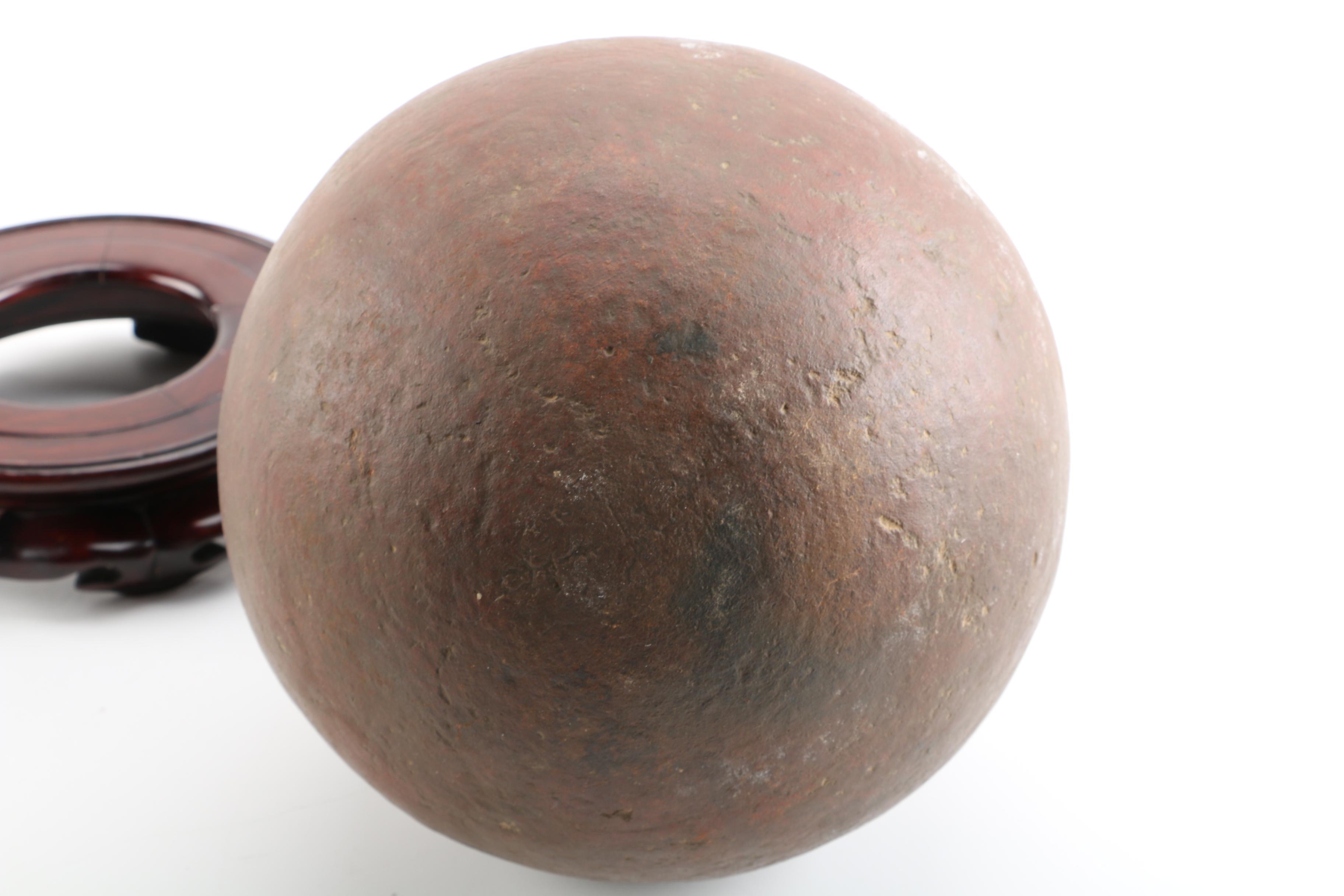 Earthenware Vase with a Wood Stand