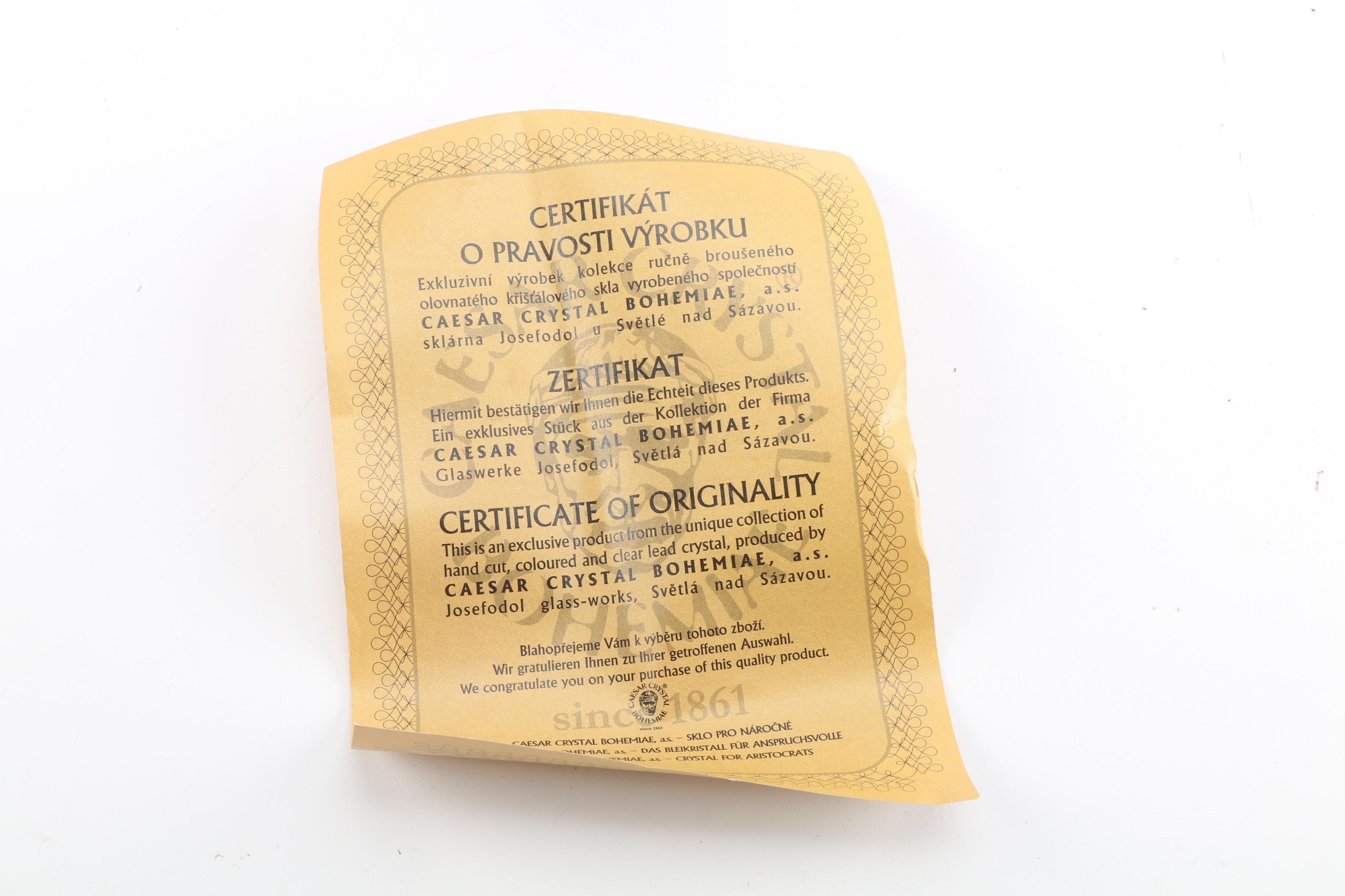 Caesar Crystal Bohemaie Cased Cobalt Blue Cut to Clear Vase