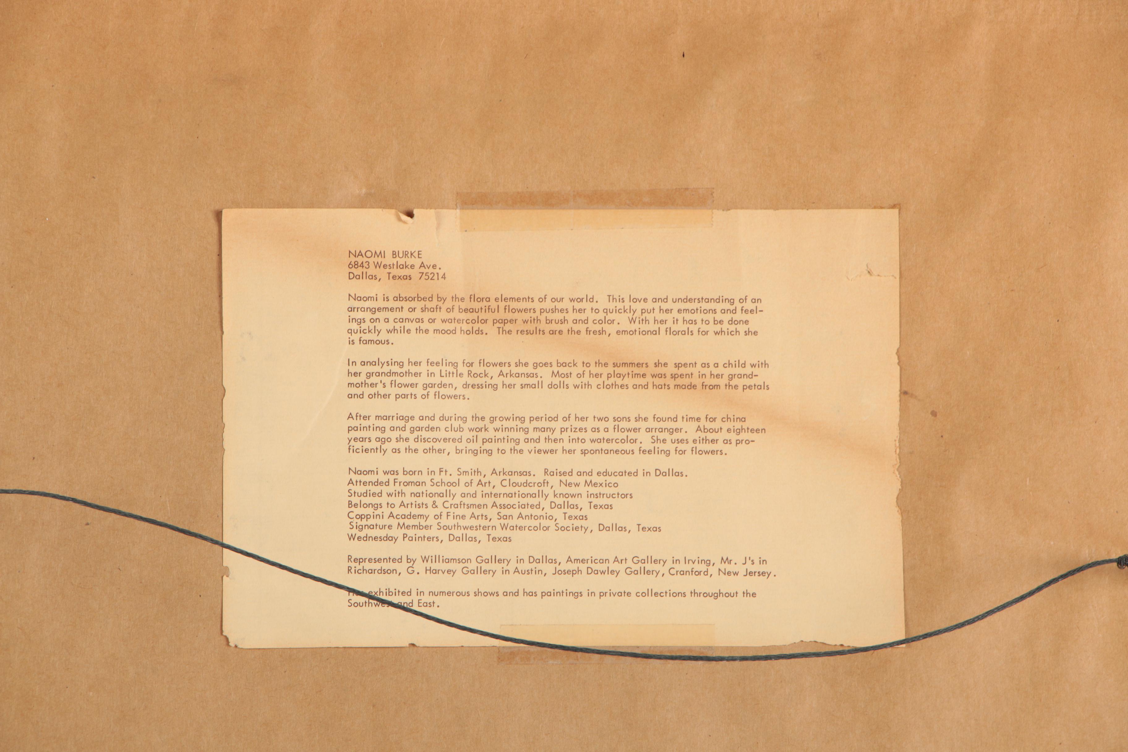 Naomi Burke Watercolor Painting