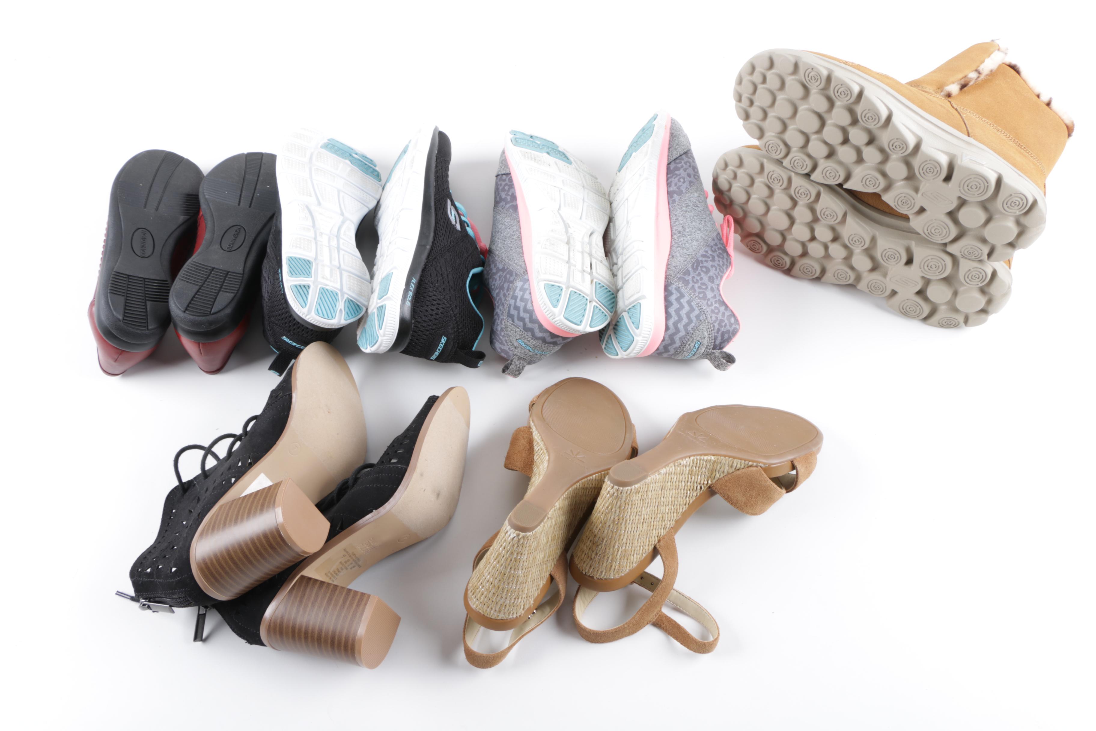 Six Pairs of Women's Shoes Featuring Isaac Mizrahi Wedge Sandals