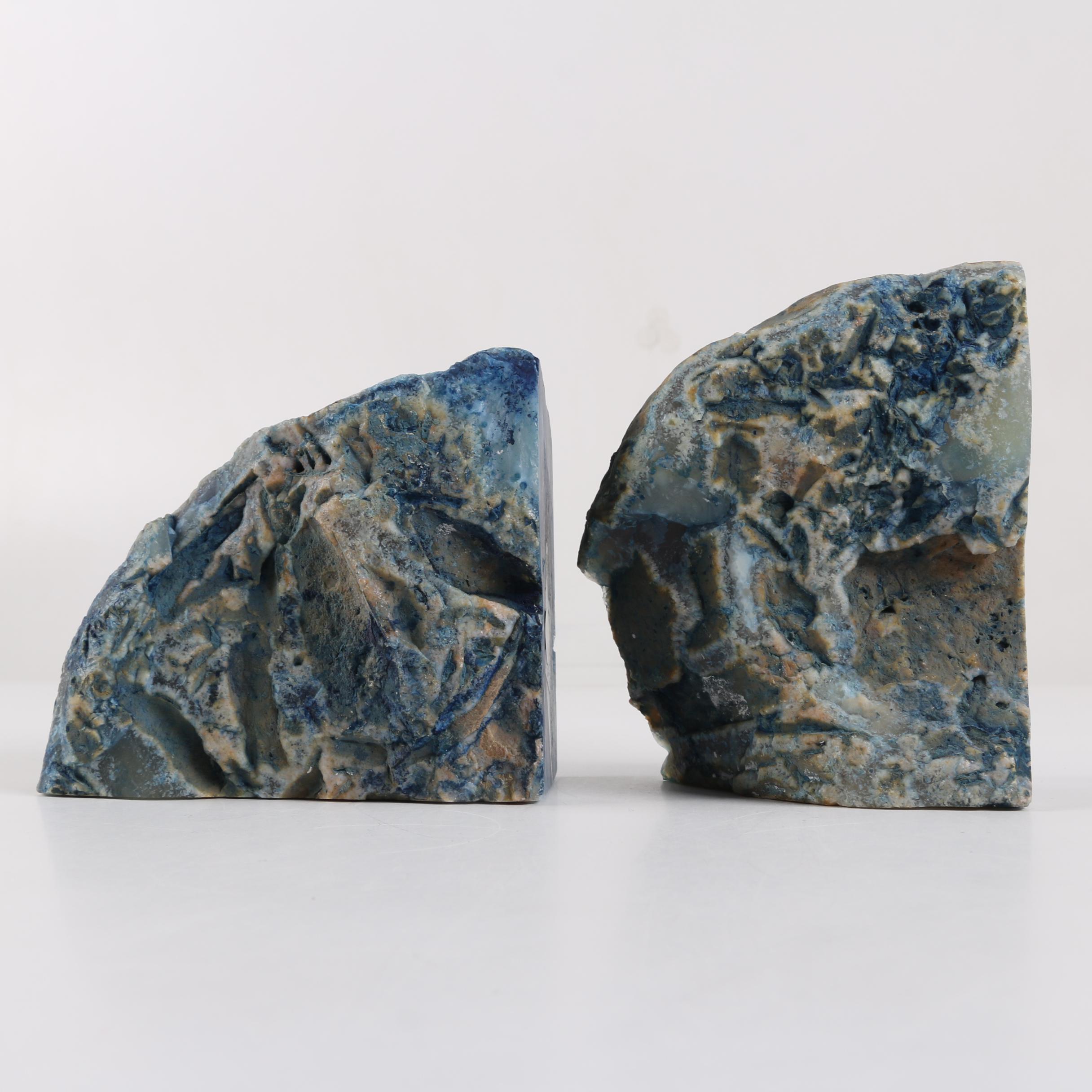 Brazilian Dyed Quartz Geode Bookends
