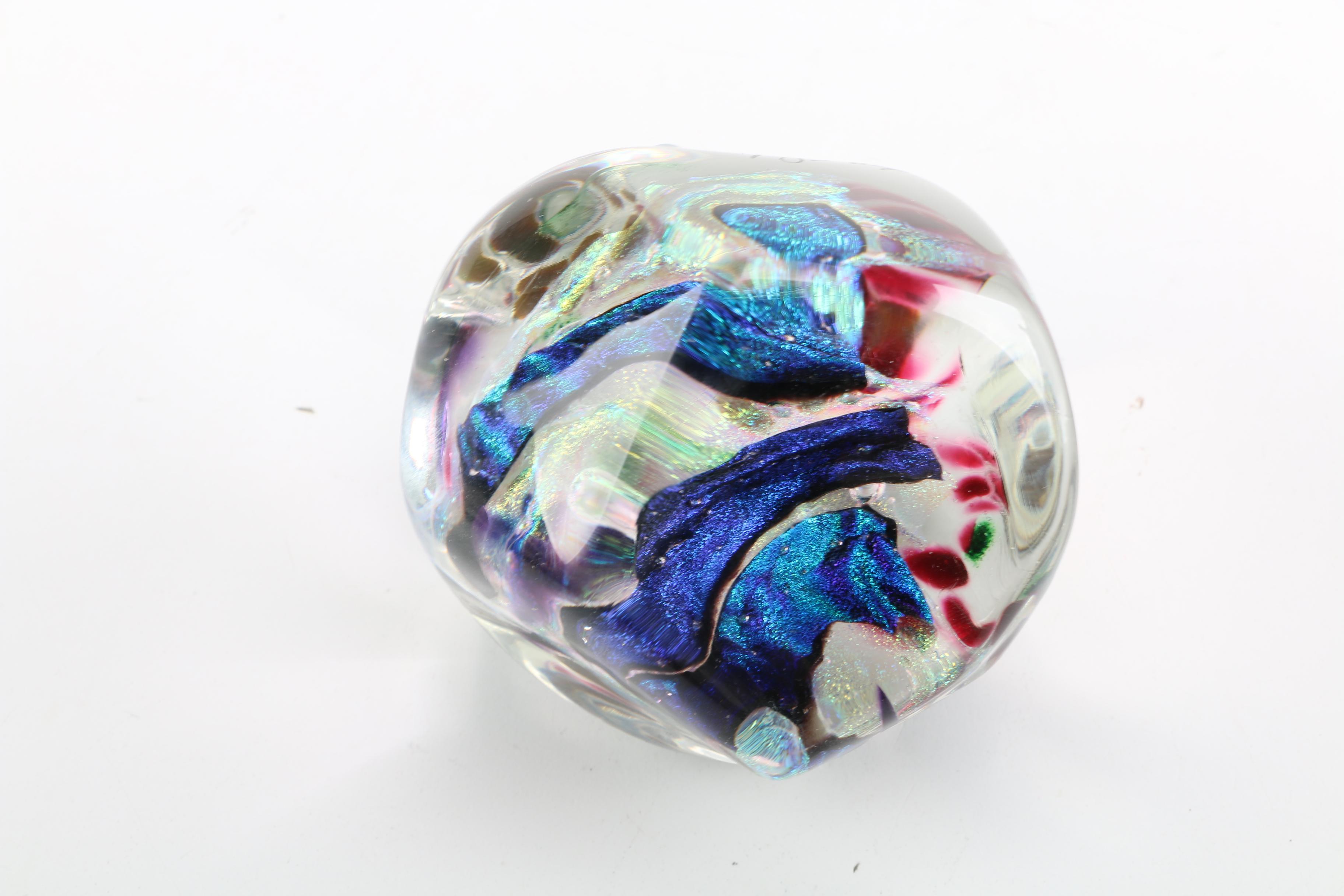 Signed Art Glass Paperweight