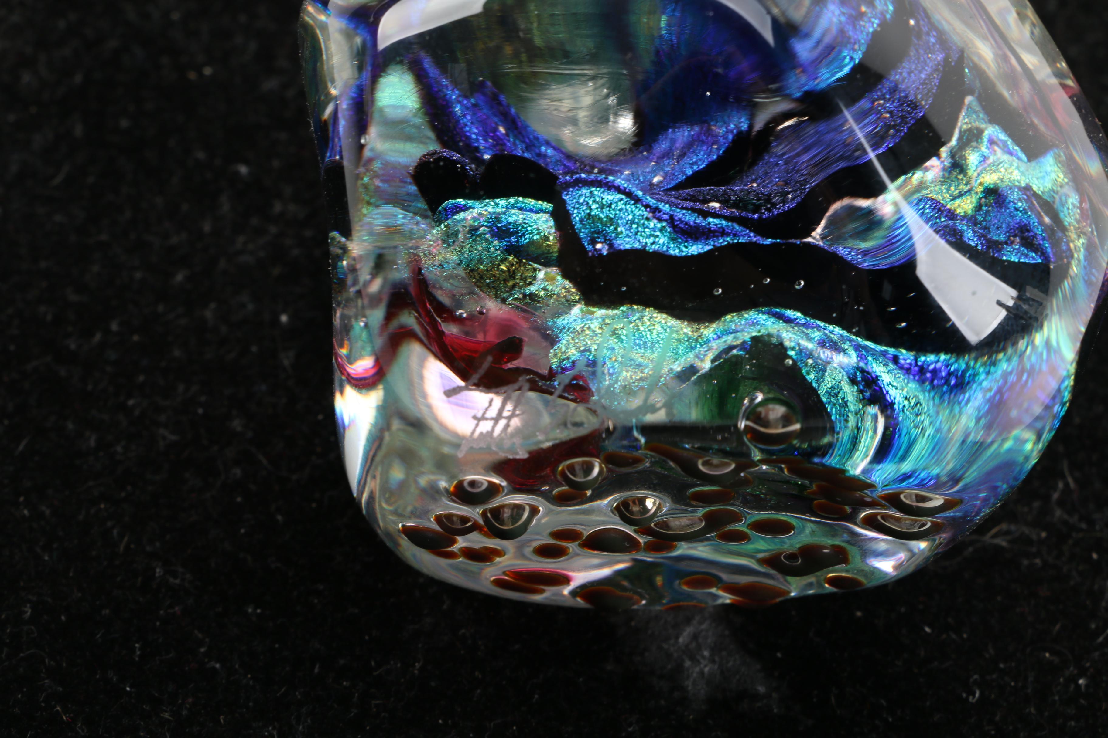 Signed Art Glass Paperweight