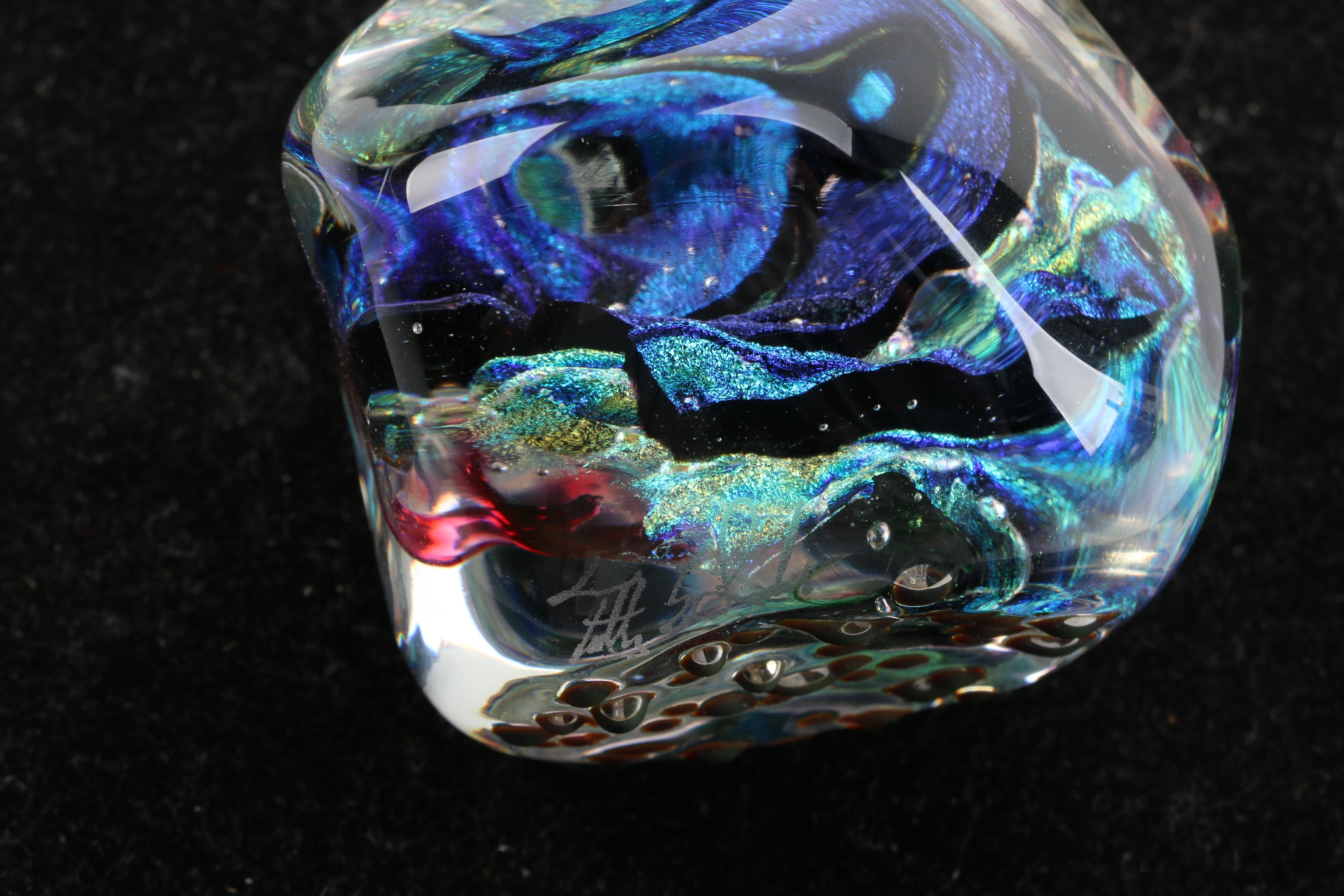 Signed Art Glass Paperweight