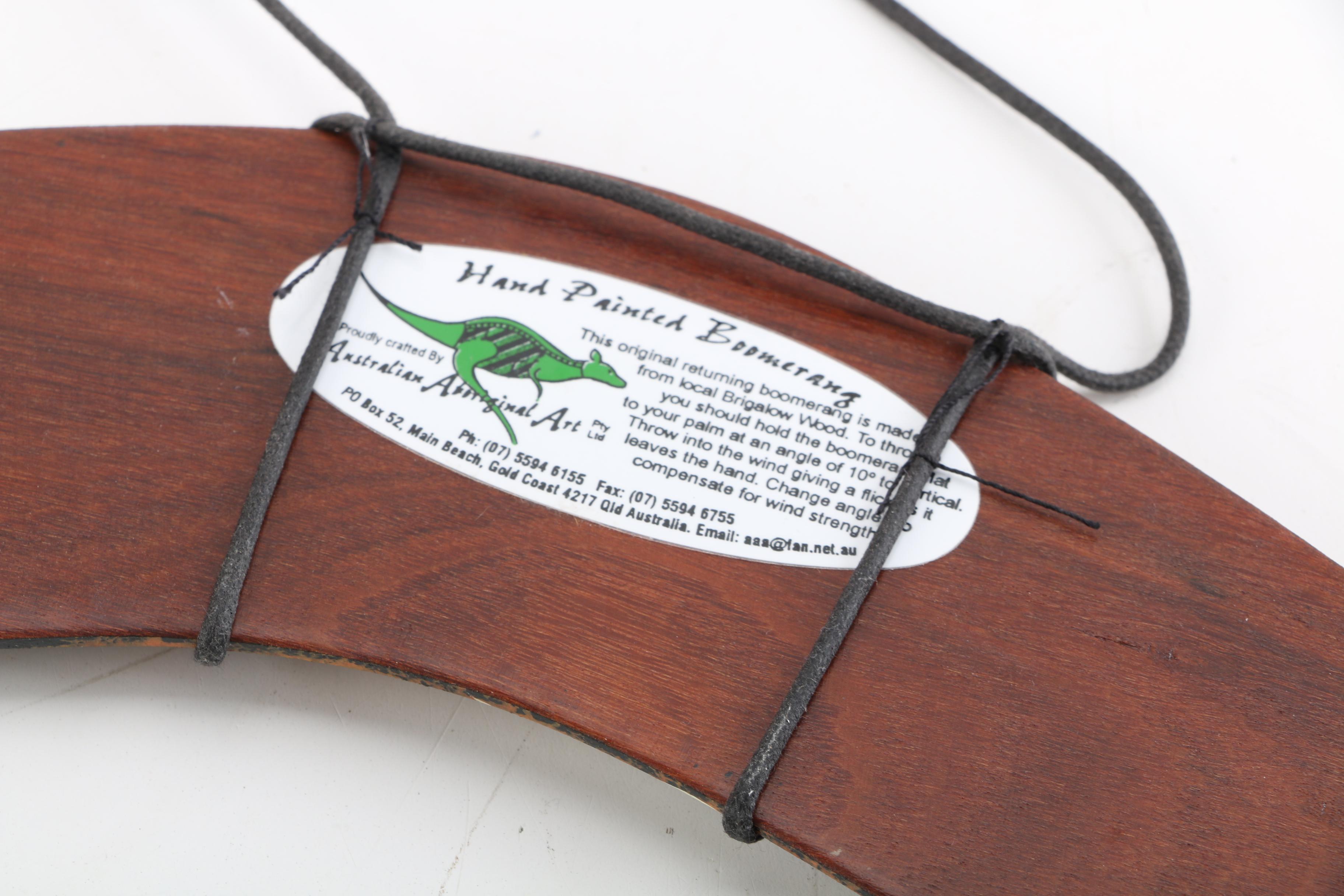 Australian Aboriginal Art Wood Boomerang