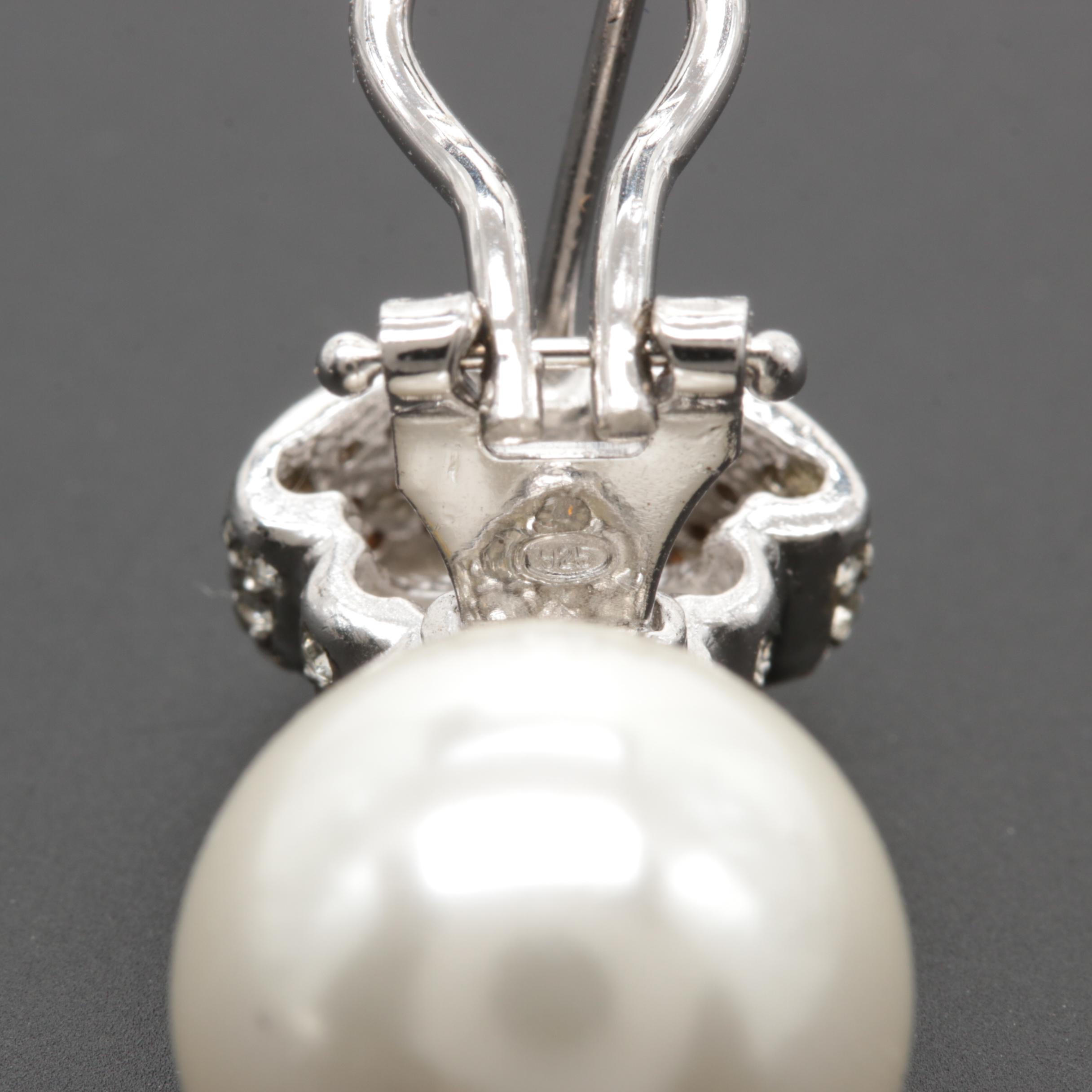 Sterling Silver Majorica Imitation Pearl and Cubic Zirconia Jewelry Assortment