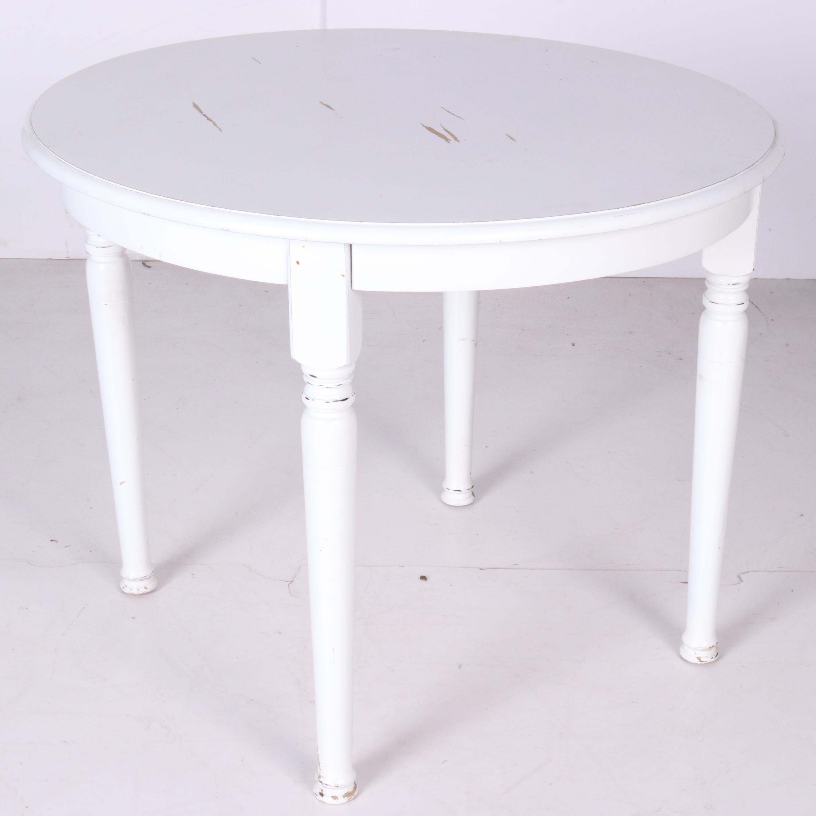 Contemporary White Painted Table with Side Chair