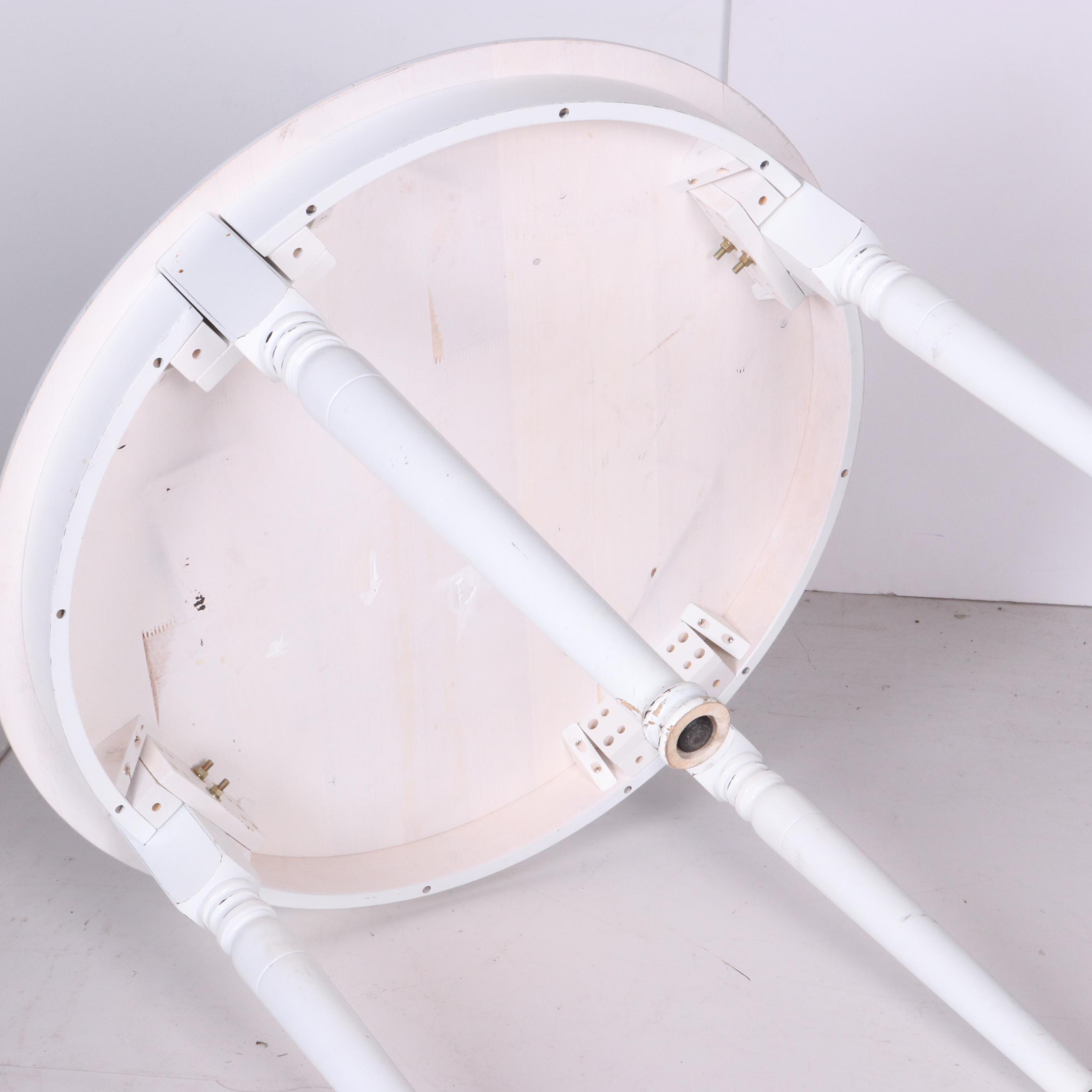 Contemporary White Painted Table with Side Chair