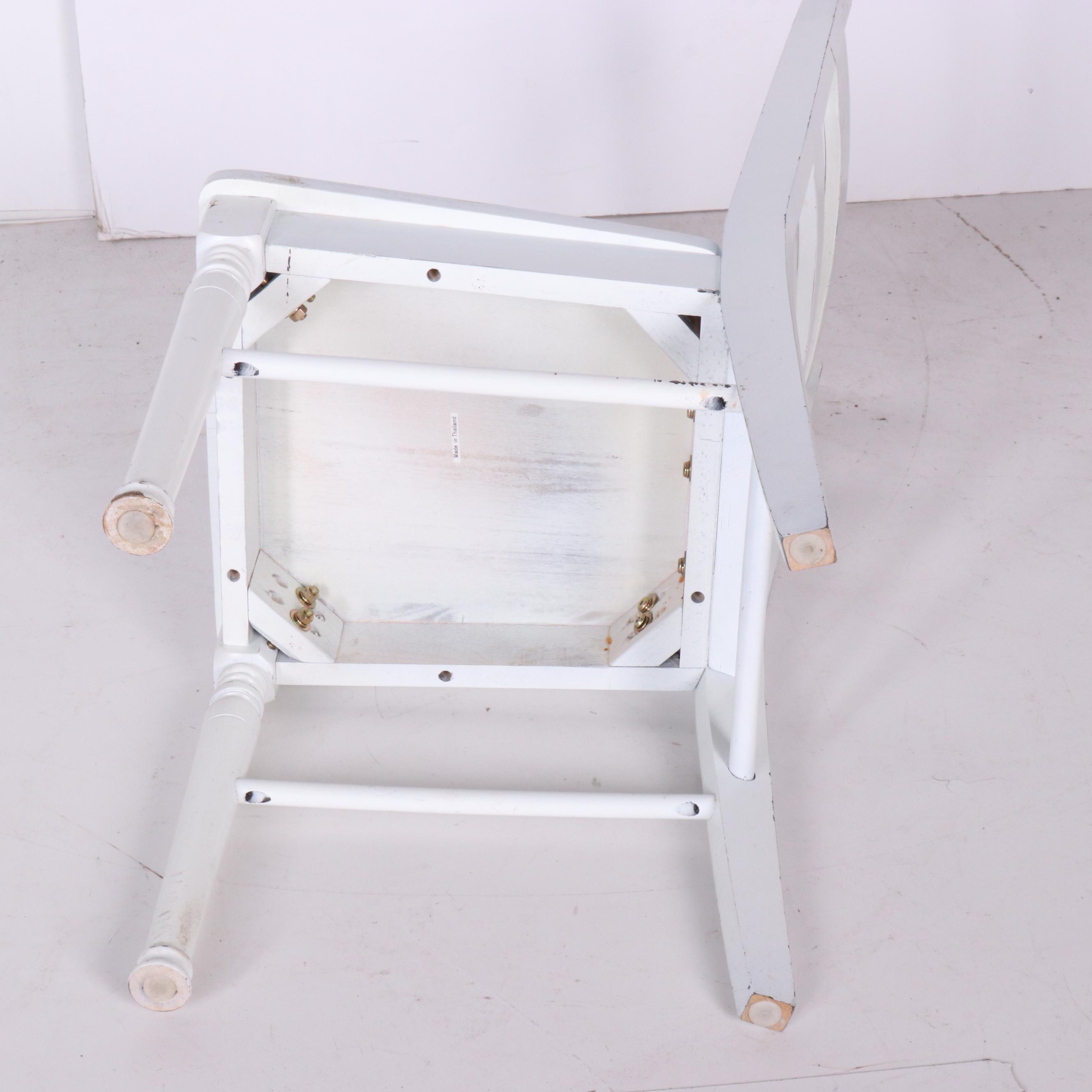 Contemporary White Painted Table with Side Chair