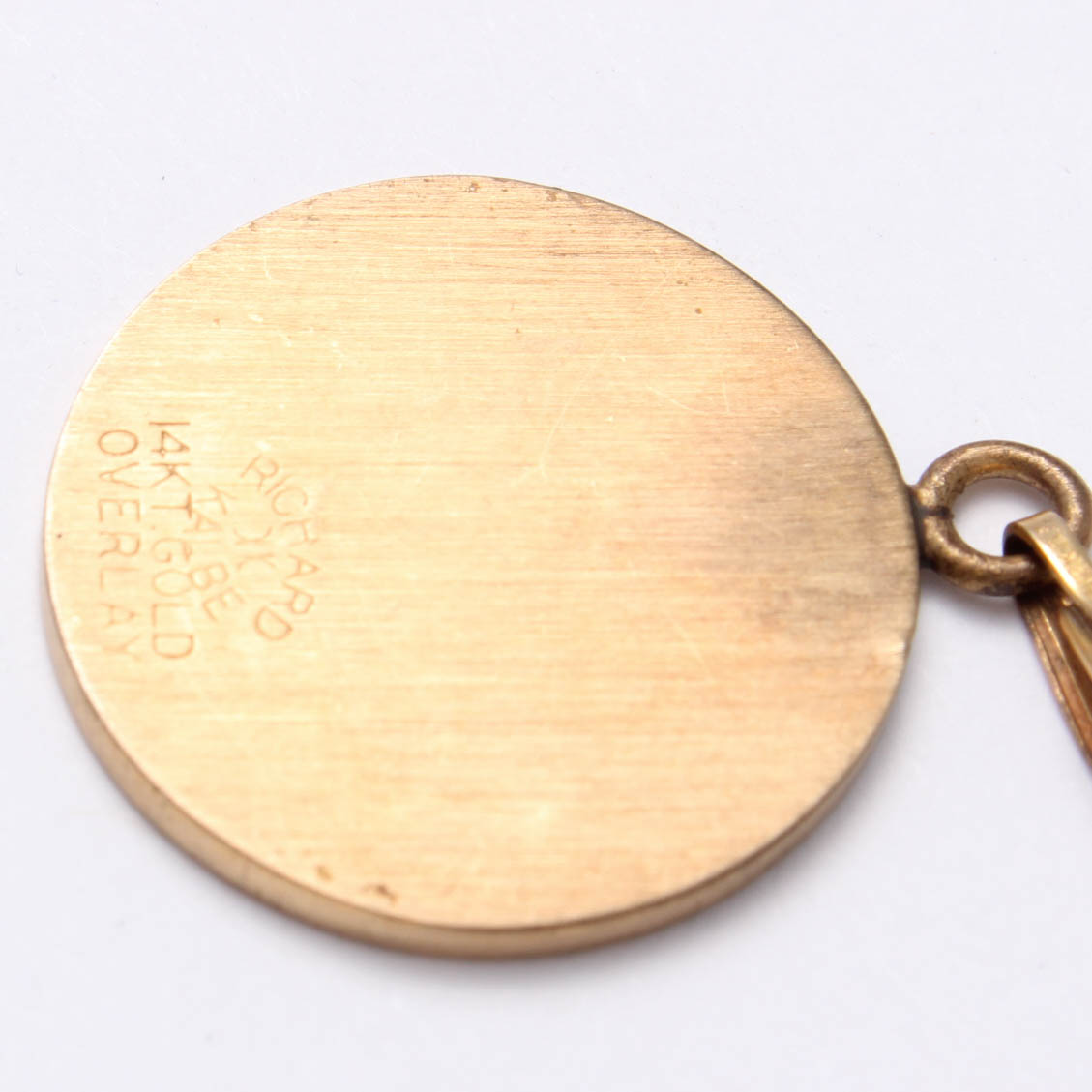 Vintage 14K Gold Plated Bracelet and Engraved Pendant