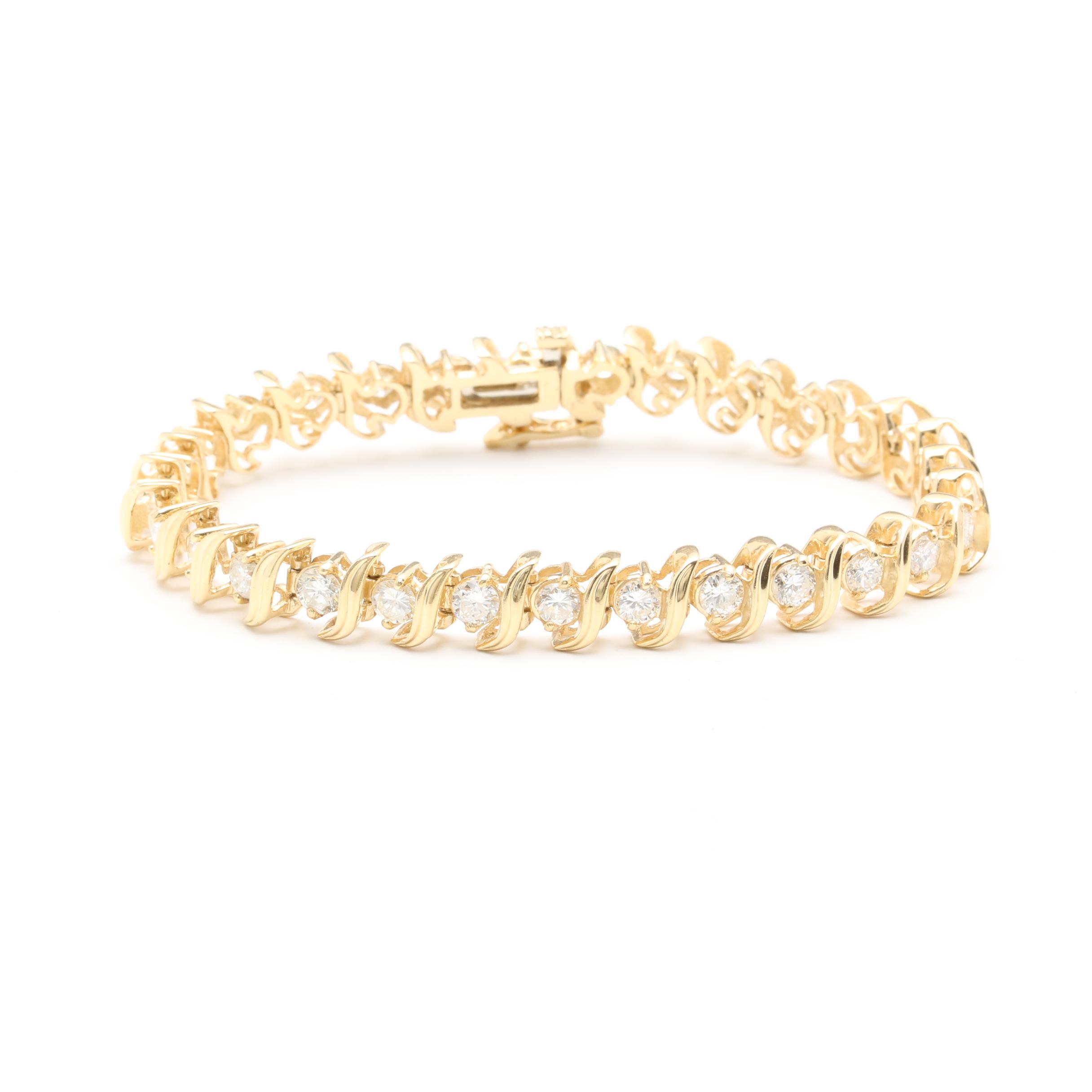 14K Yellow Gold 5.10 CTW Diamond Bracelet