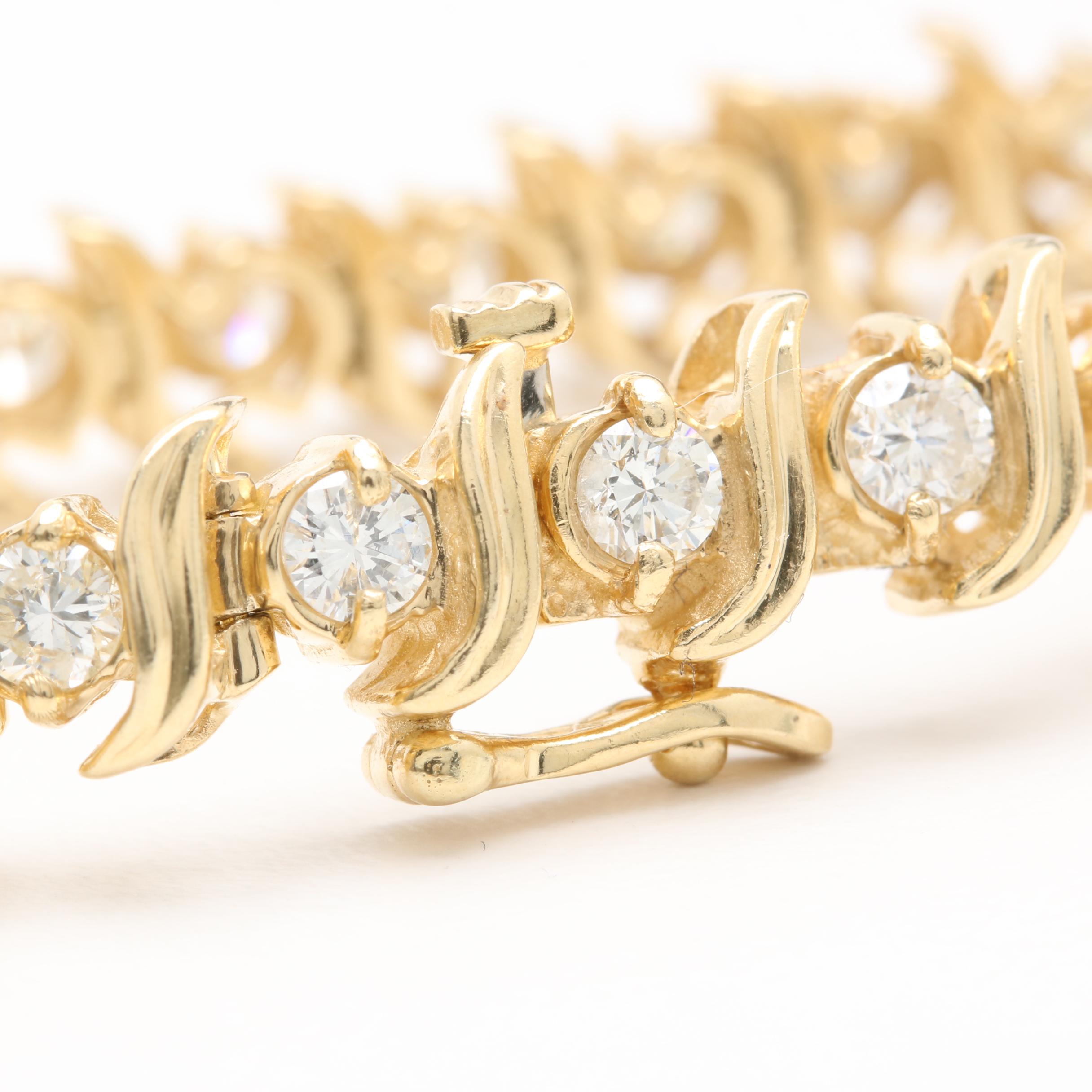 14K Yellow Gold 5.10 CTW Diamond Bracelet