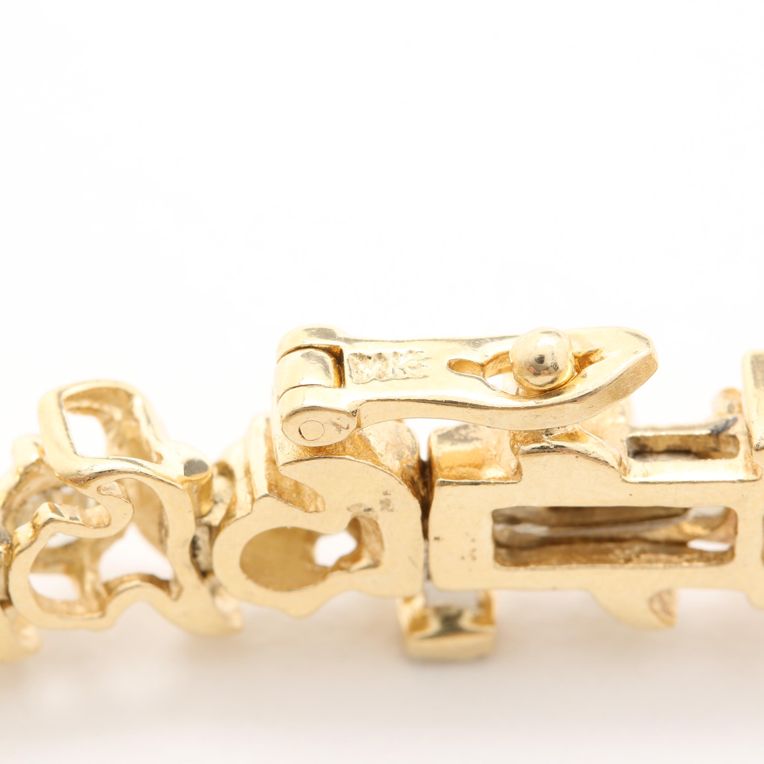 14K Yellow Gold 5.10 CTW Diamond Bracelet