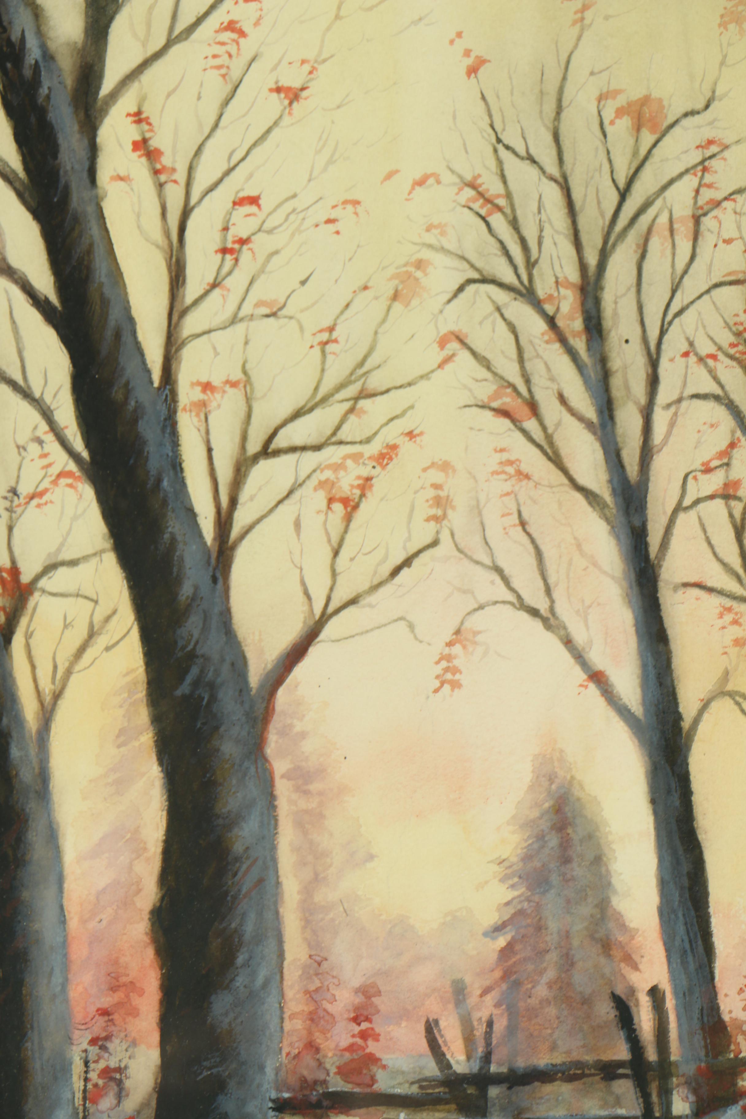 1916 Landscape Watercolor Painting