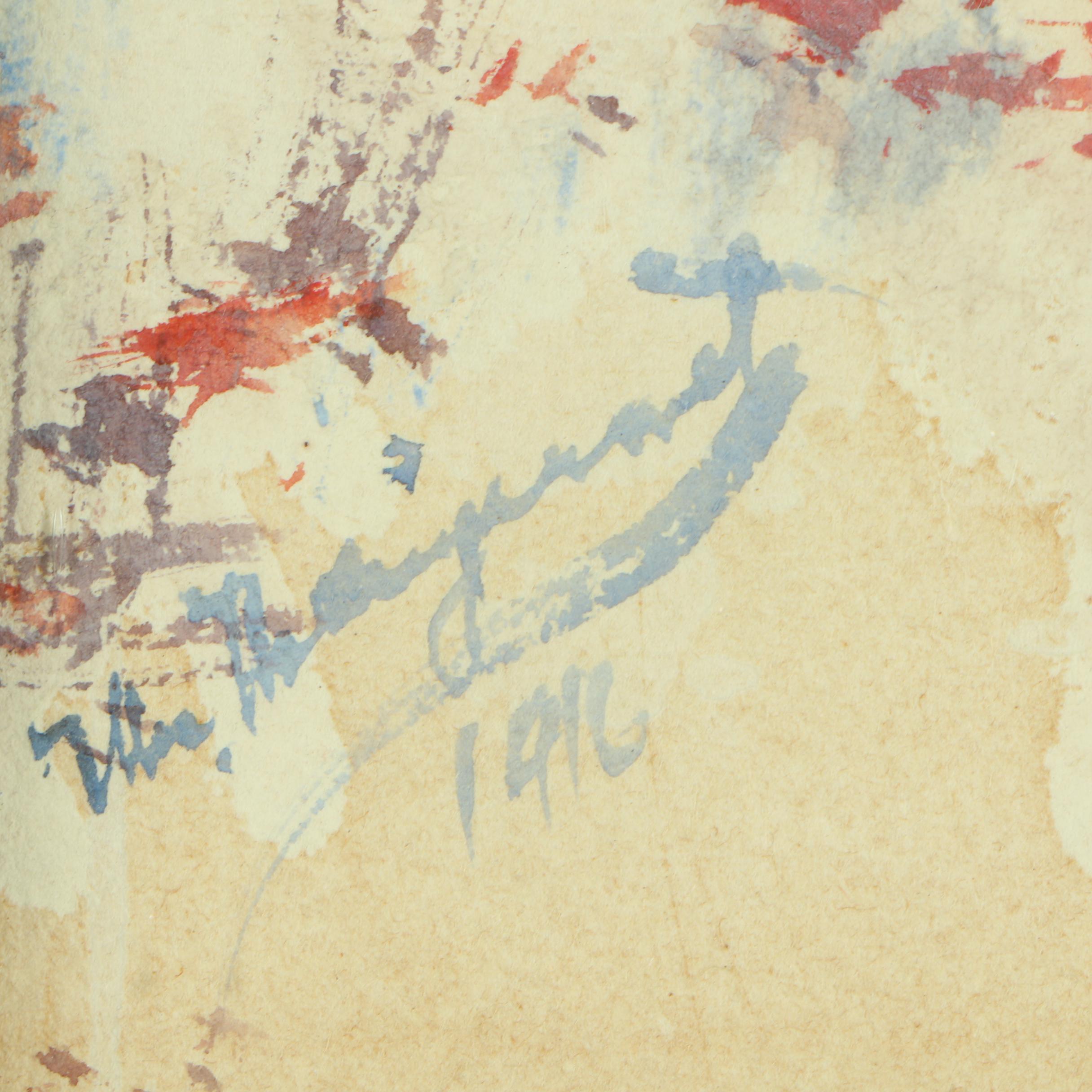 1916 Landscape Watercolor Painting