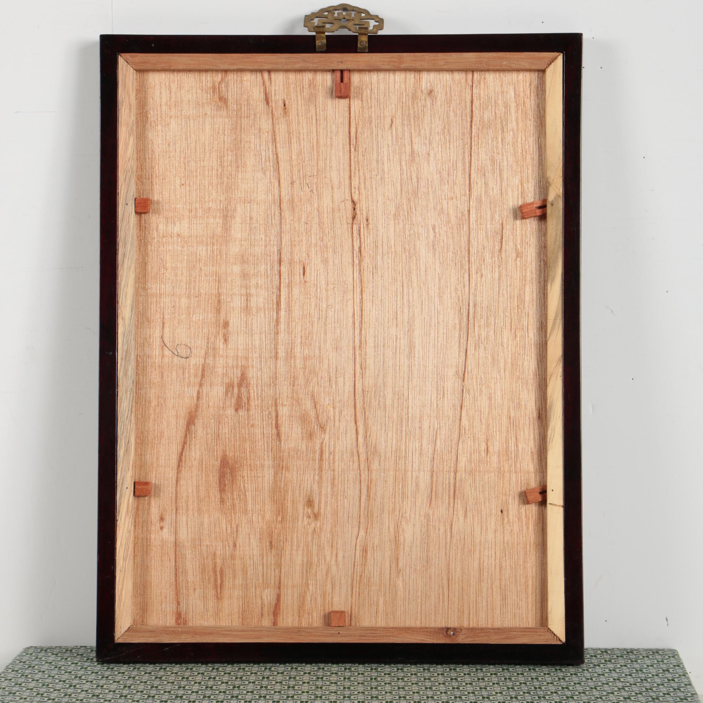 East Asian Silk Embroideries with Storage Box of Flowers and Insects