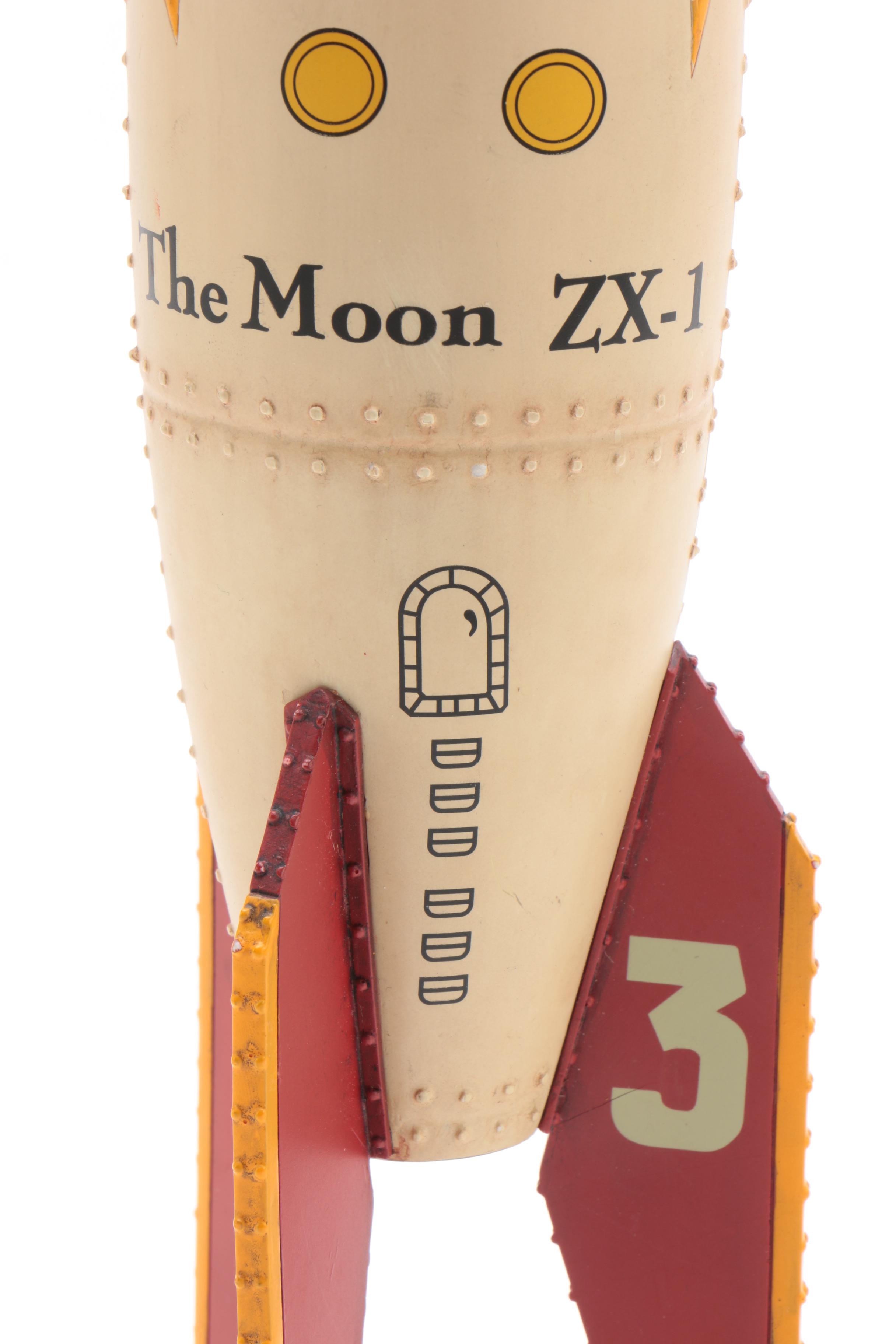 Von Braun "ZX-1" Moon Rocket Spaceship Mahogany Kiln Dry Hand-Painted Wood Model