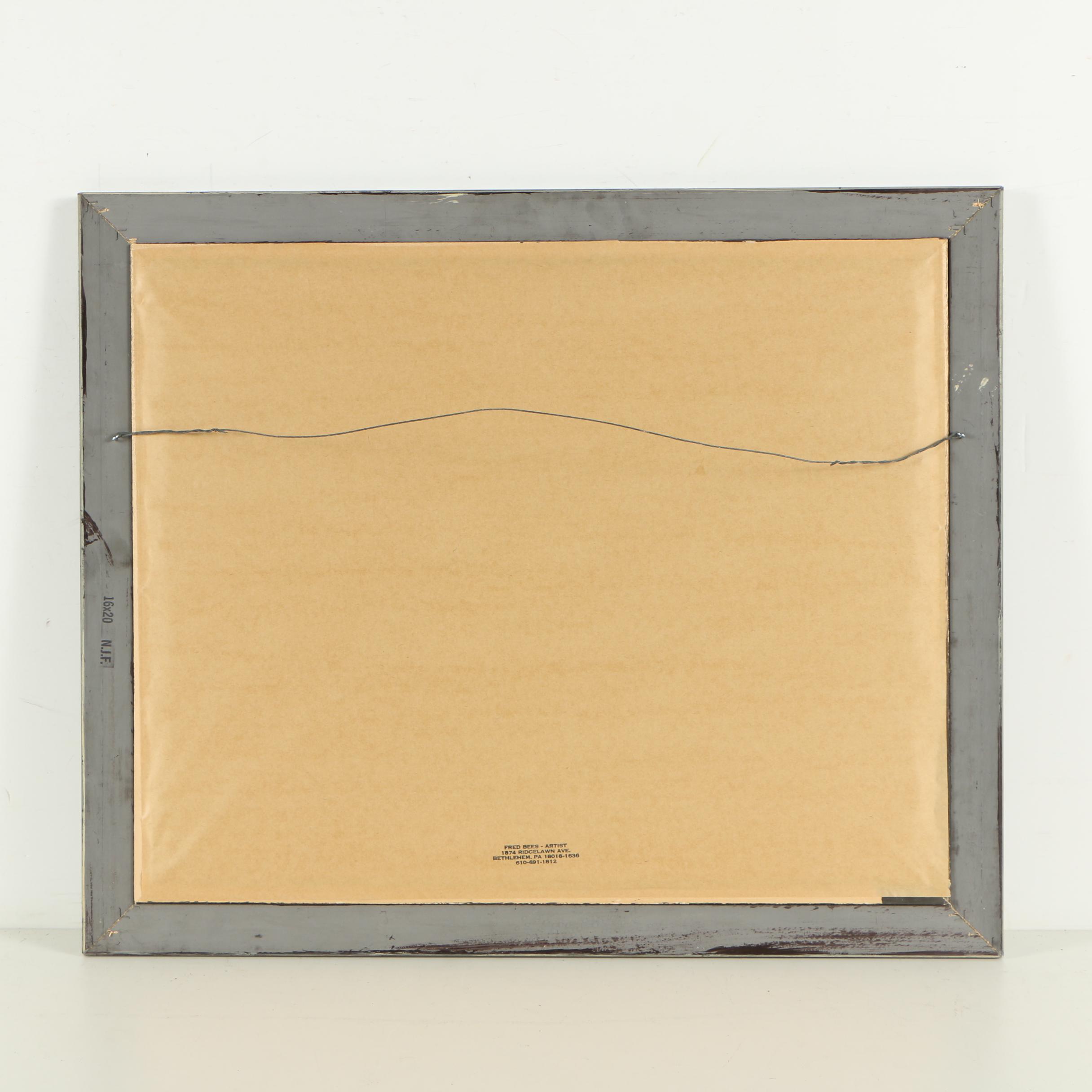 Fred Bees 1998 Watercolor Landscape Painting on Paper