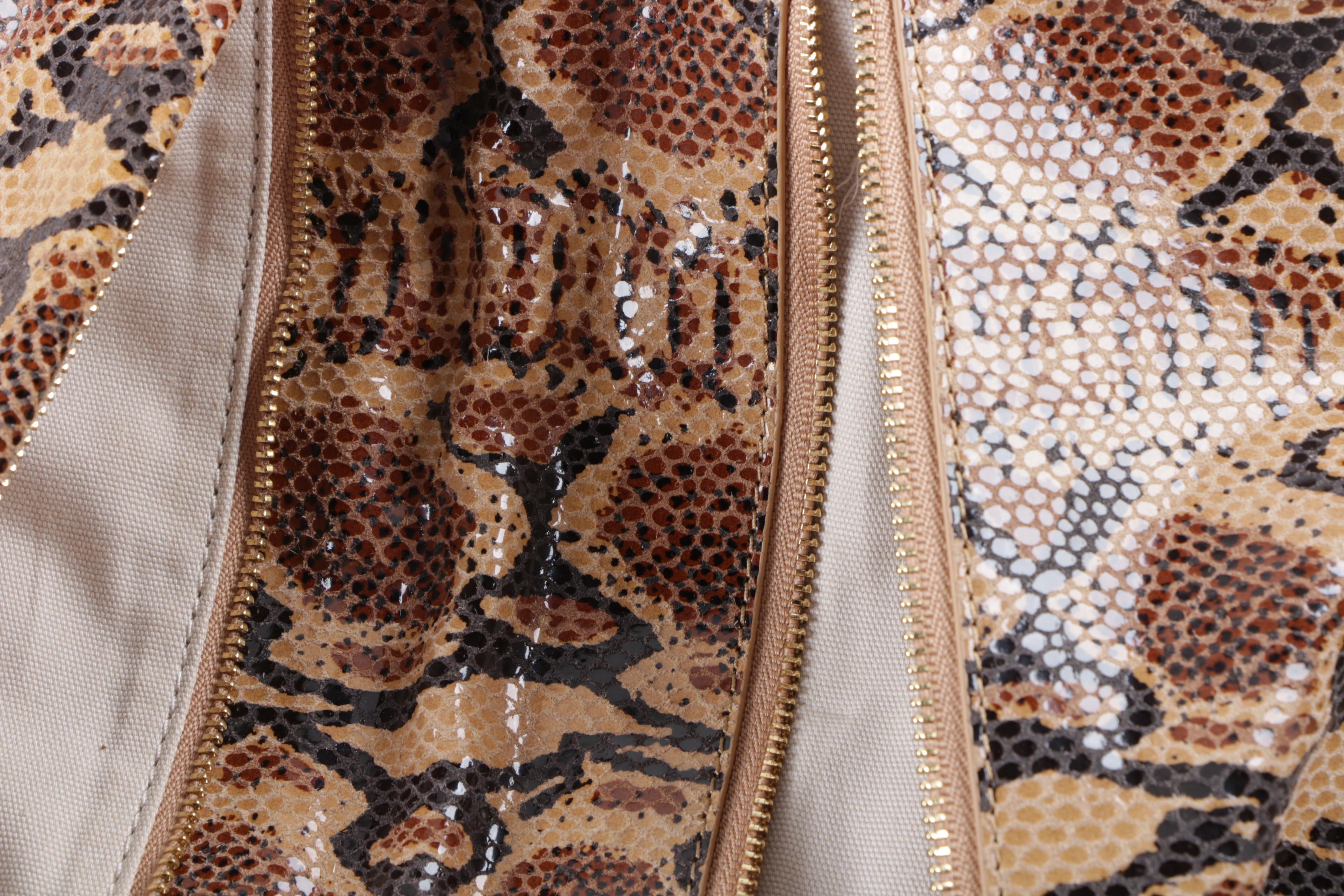 Tory Burch Audra Reva Python Embossed Clutch