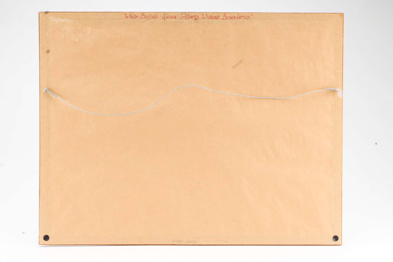 White Buffalo Original Vintage Gouache Painting on Paper "Kiowa"