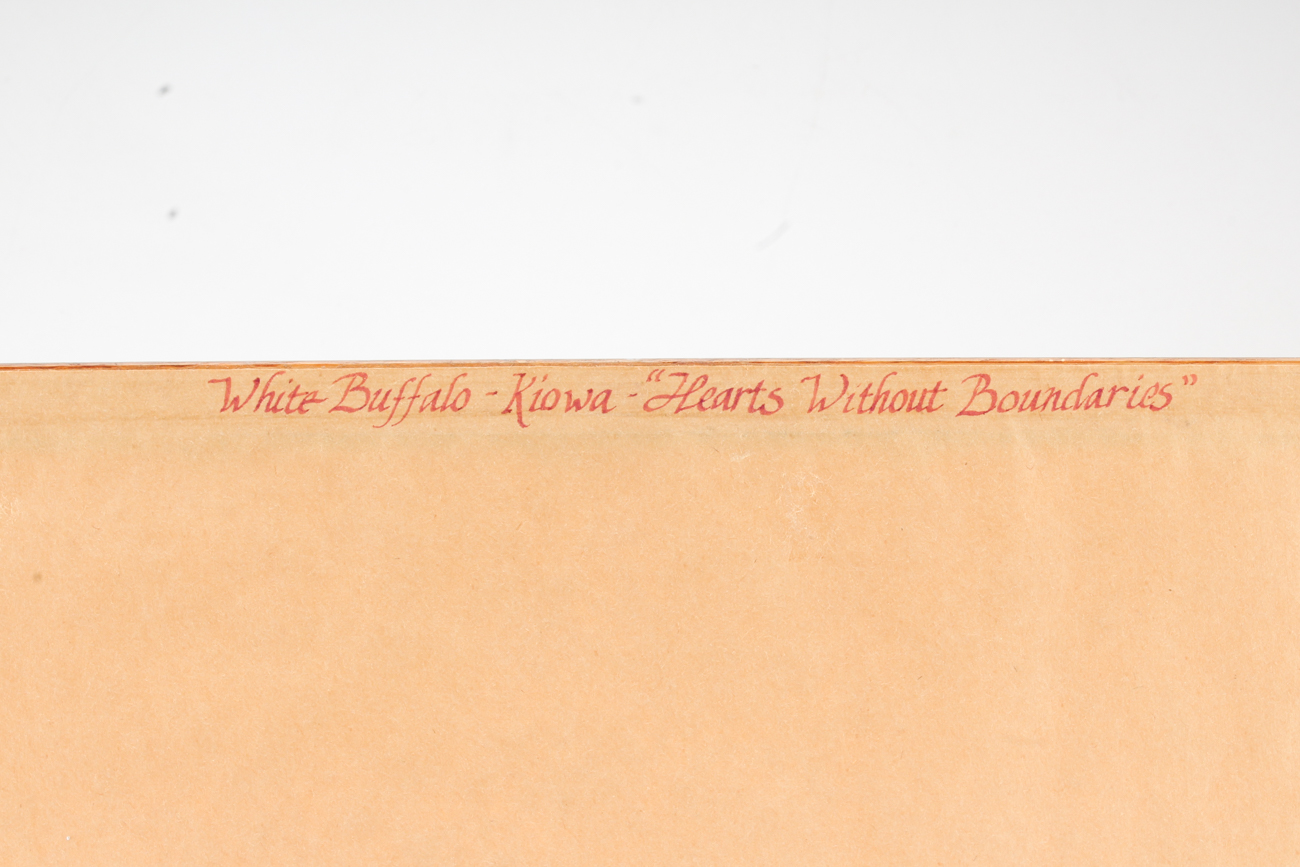 White Buffalo Original Vintage Gouache Painting on Paper "Kiowa"