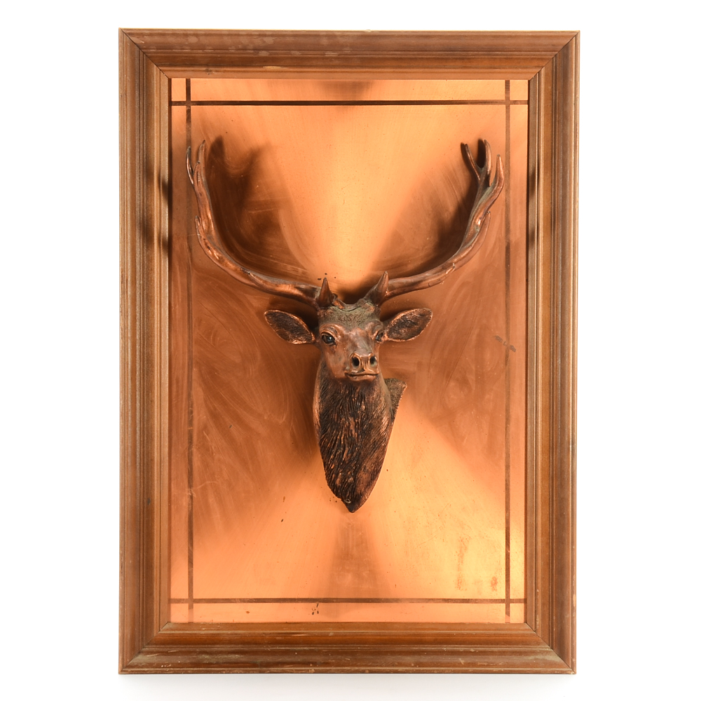 Framed Resin Deer Head Wall-hanging