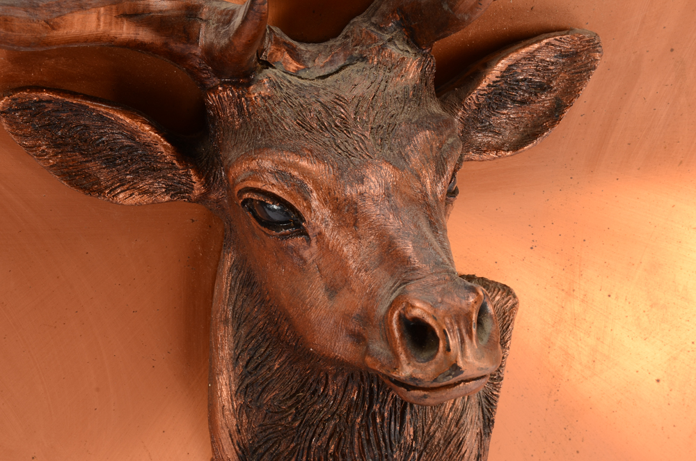 Framed Resin Deer Head Wall-hanging