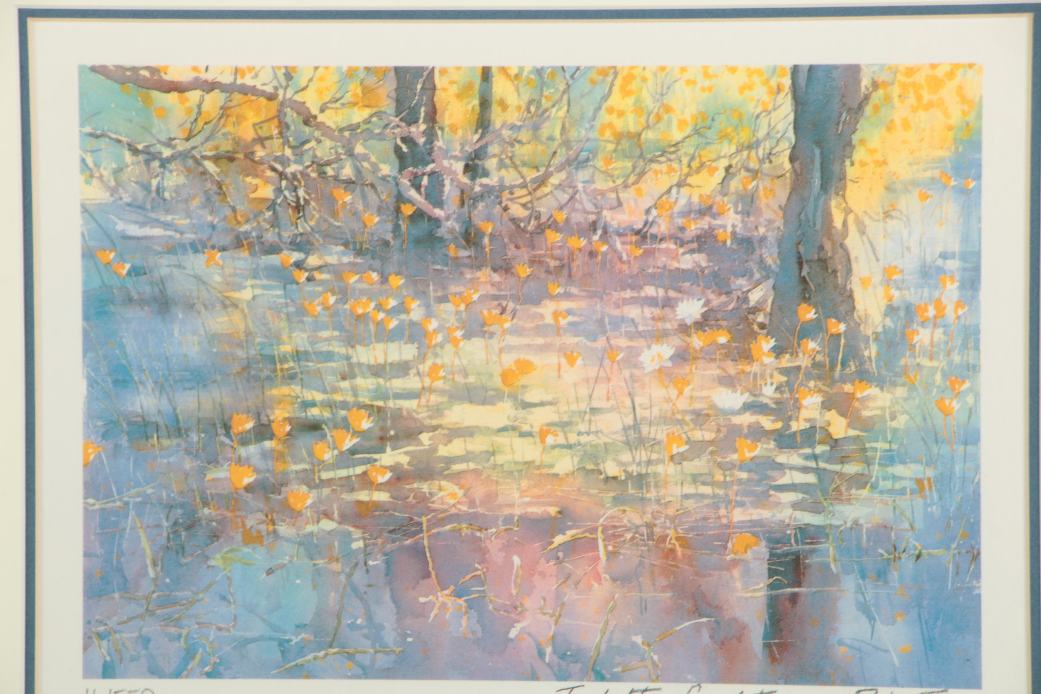 Judith Lundstrom Roberts Limited Edition Giclee Print "Yellow Snow Flake Lilies"