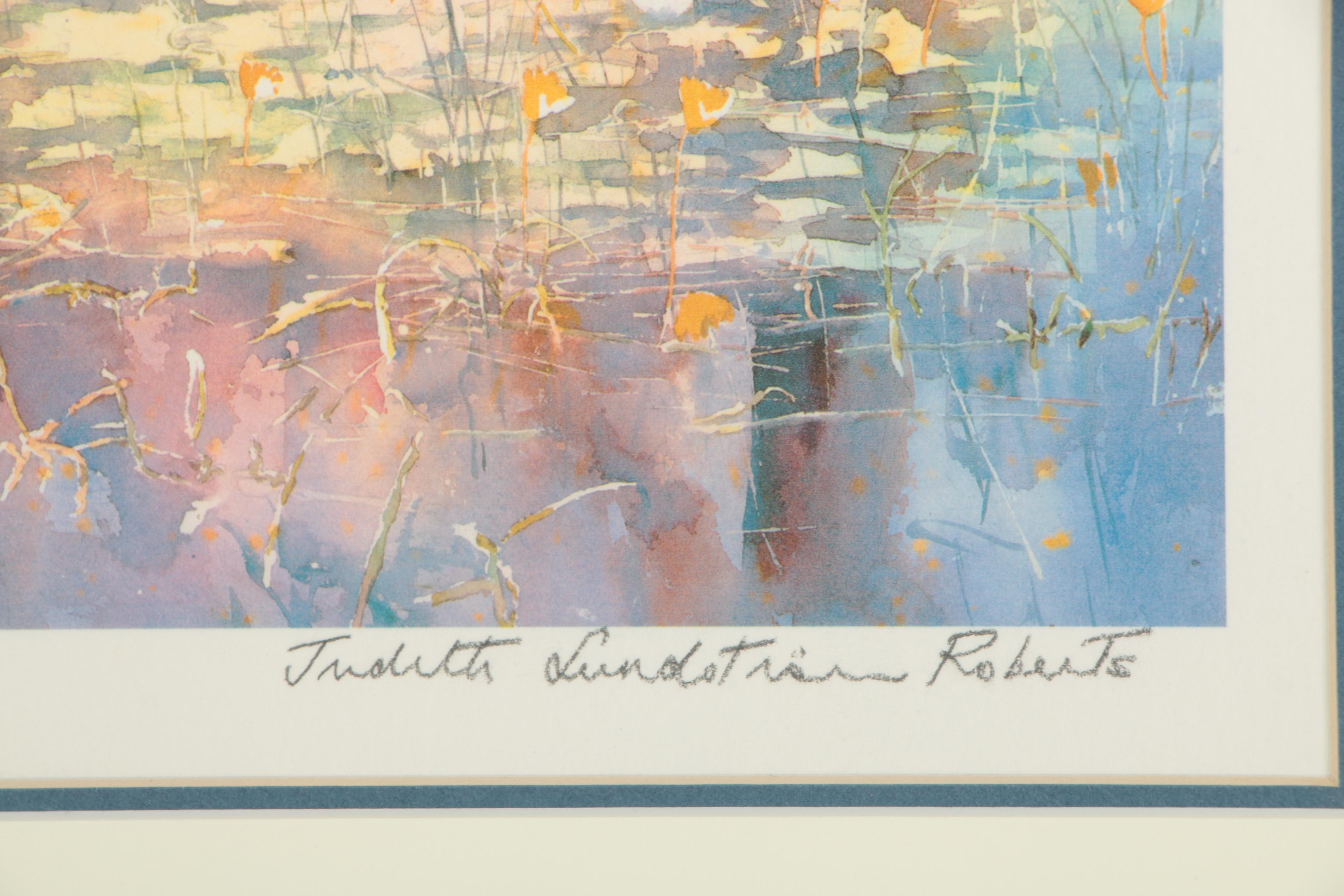 Judith Lundstrom Roberts Limited Edition Giclee Print "Yellow Snow Flake Lilies"
