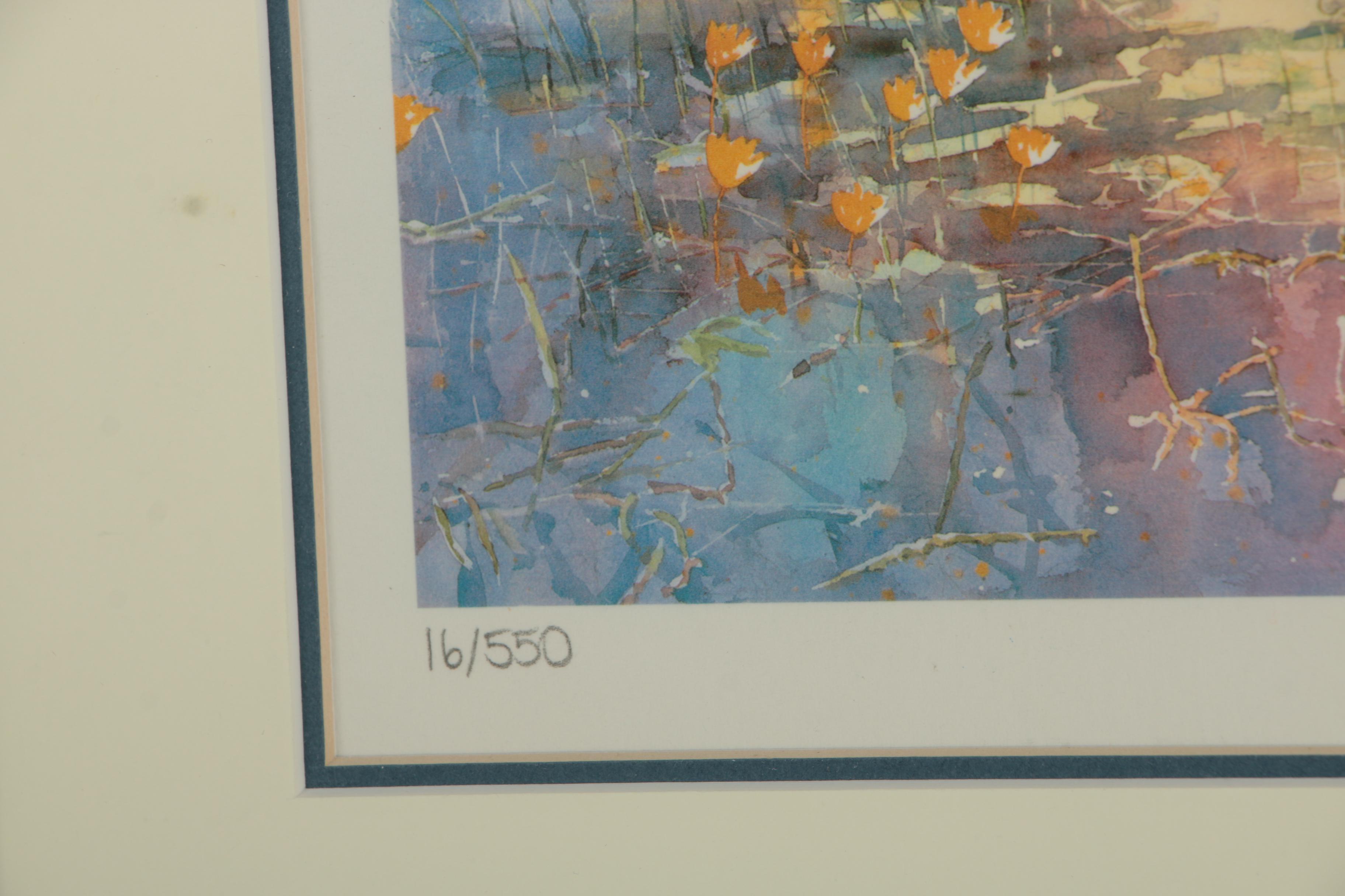 Judith Lundstrom Roberts Limited Edition Giclee Print "Yellow Snow Flake Lilies"