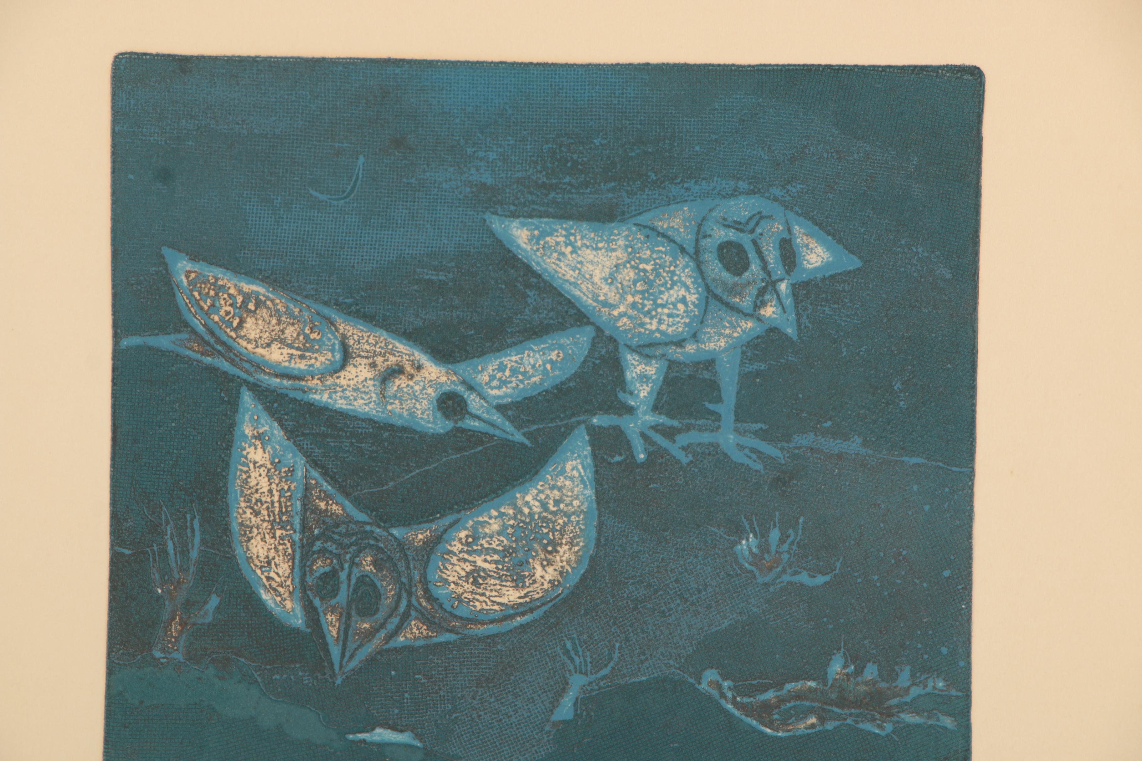 Satish Kumar Sharma Intaglio Print of Birds