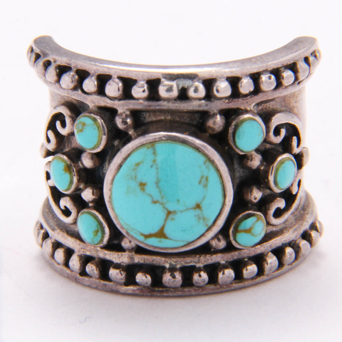 Sterling Silver Ring with Imitation Turquoise