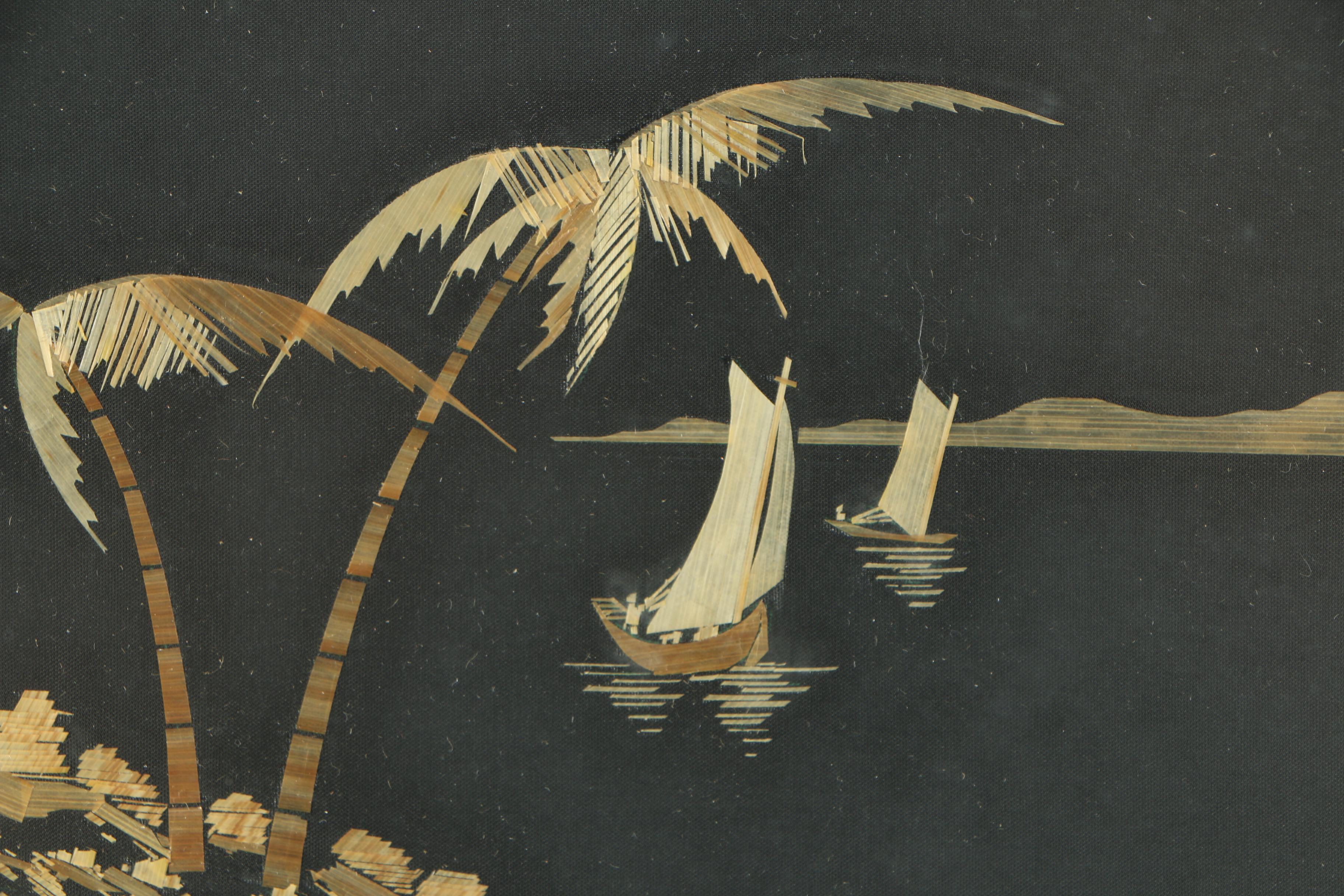 Cut Bamboo Fiber Collages on Panel