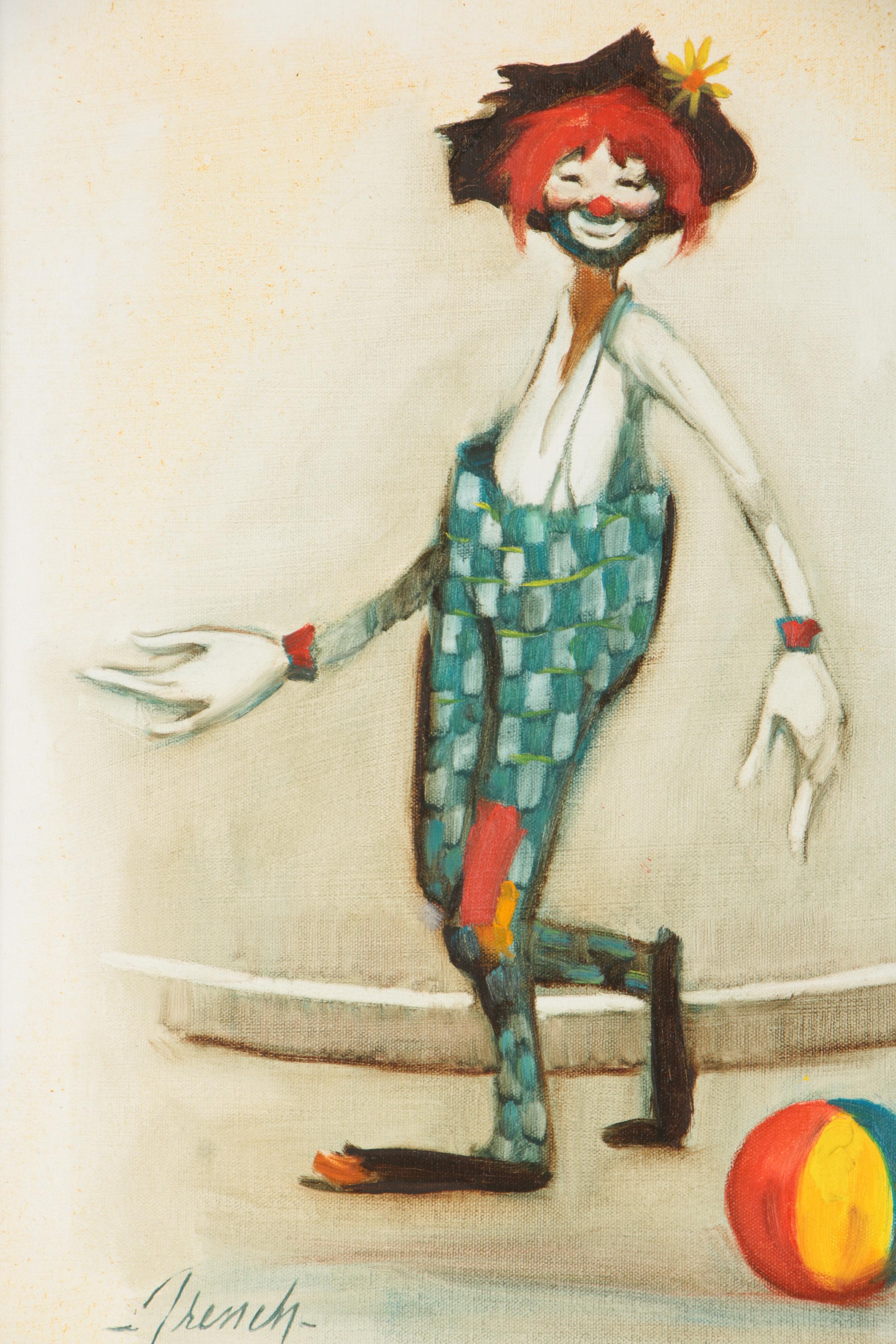 French Oil Paintings Of Clowns