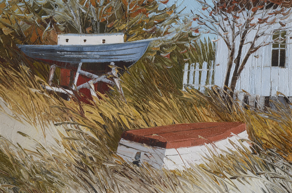 Albert Swayhoover Vintage Oil Painting on Canvas of Coastal Scene