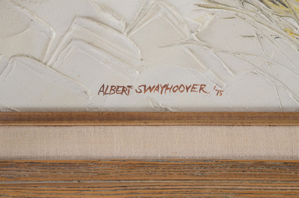 Albert Swayhoover Vintage Oil Painting on Canvas of Coastal Scene