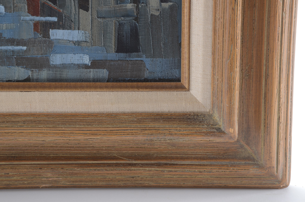 Albert Swayhoover Vintage Oil Painting on Canvas of Coastal Scene