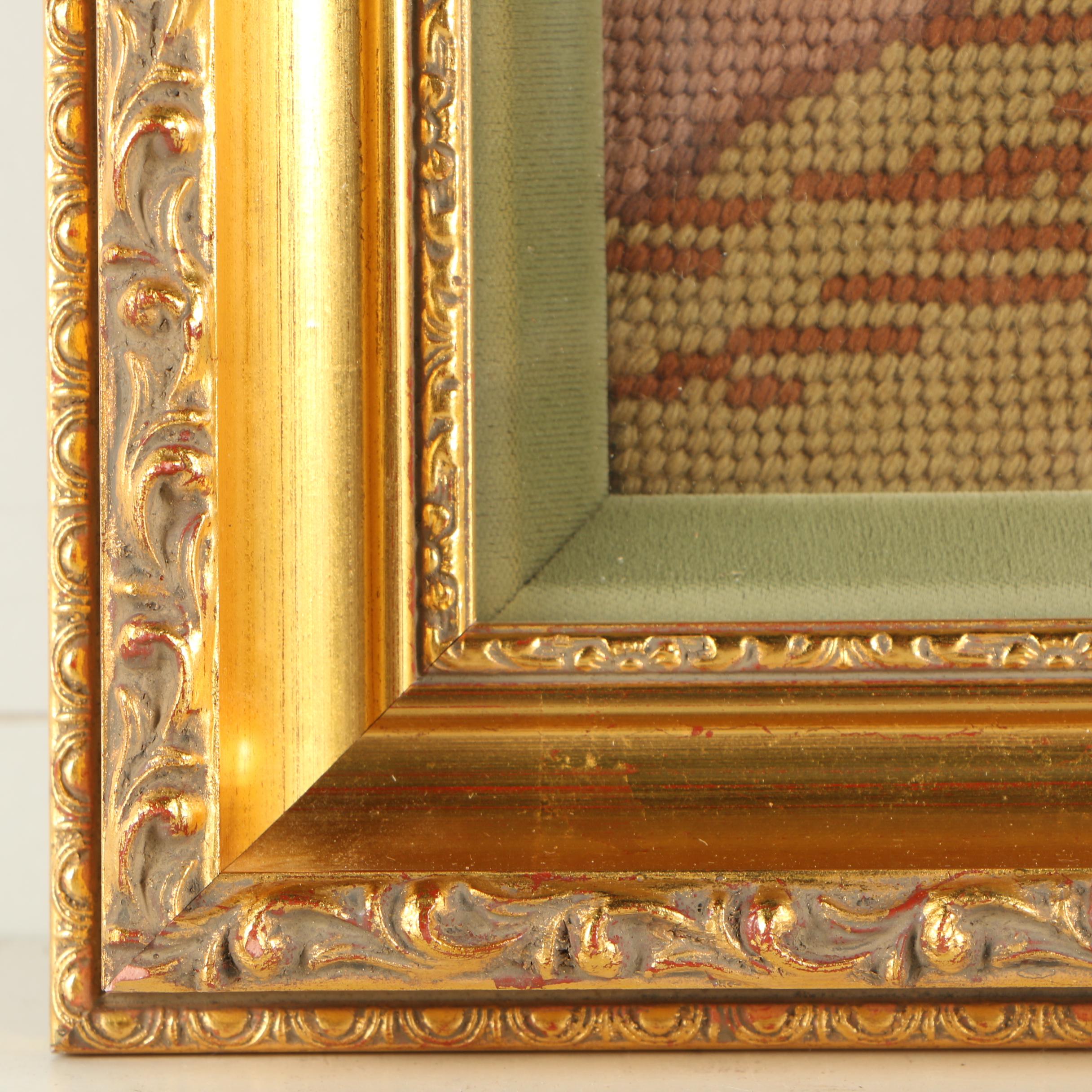 Needlepoint of a Vase of Flowers